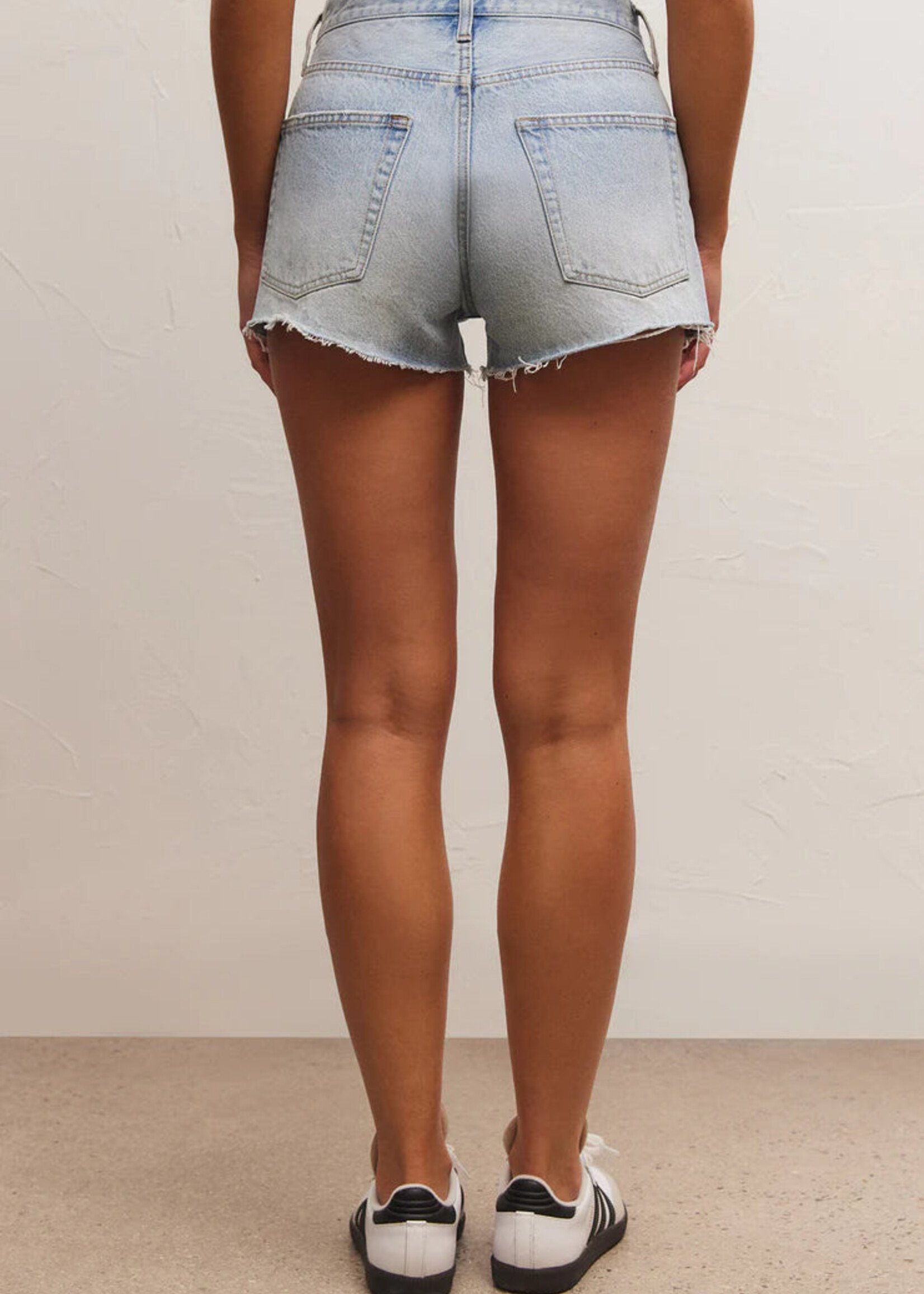 Z-Supply Z-Supply Short En Jean Taille Haute Classique - Sun Bleached Indigo