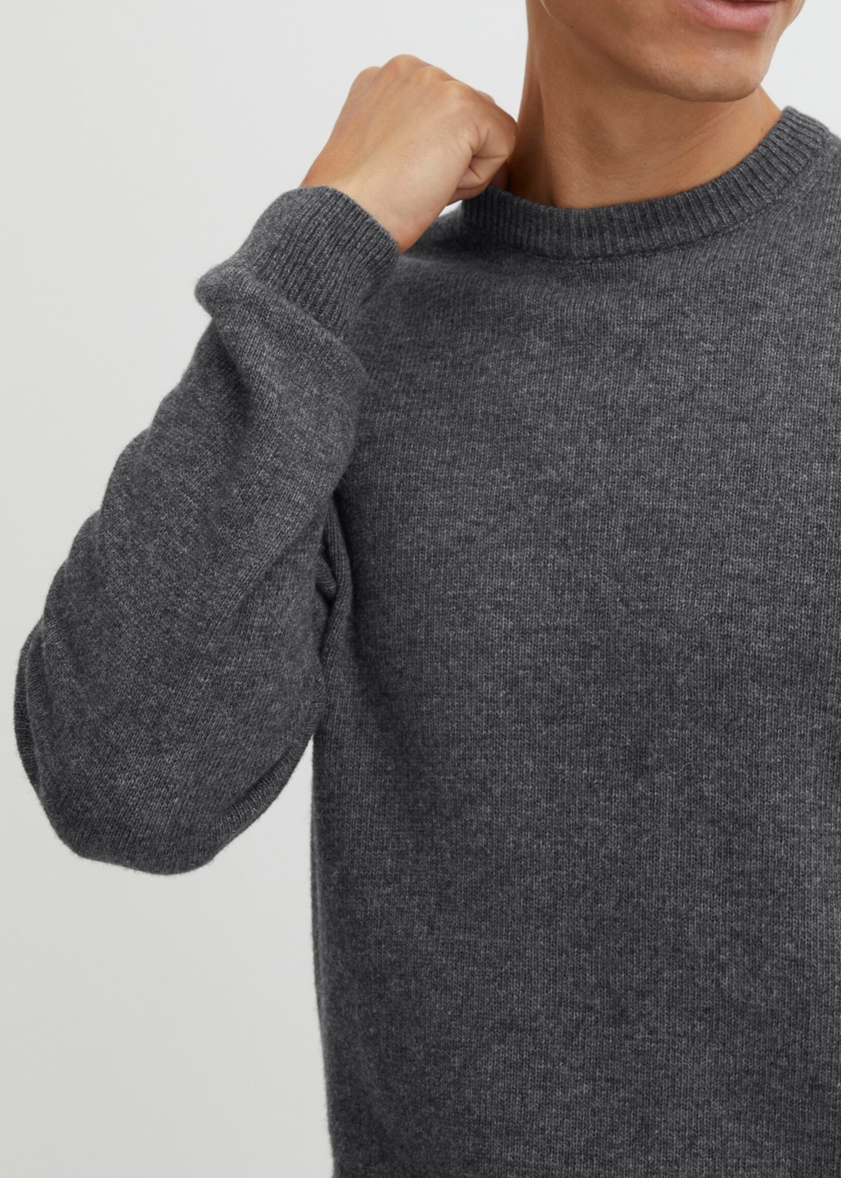 Casual Friday Casual Friday Karl Lambswool Polo Knit - Pewter Mix
