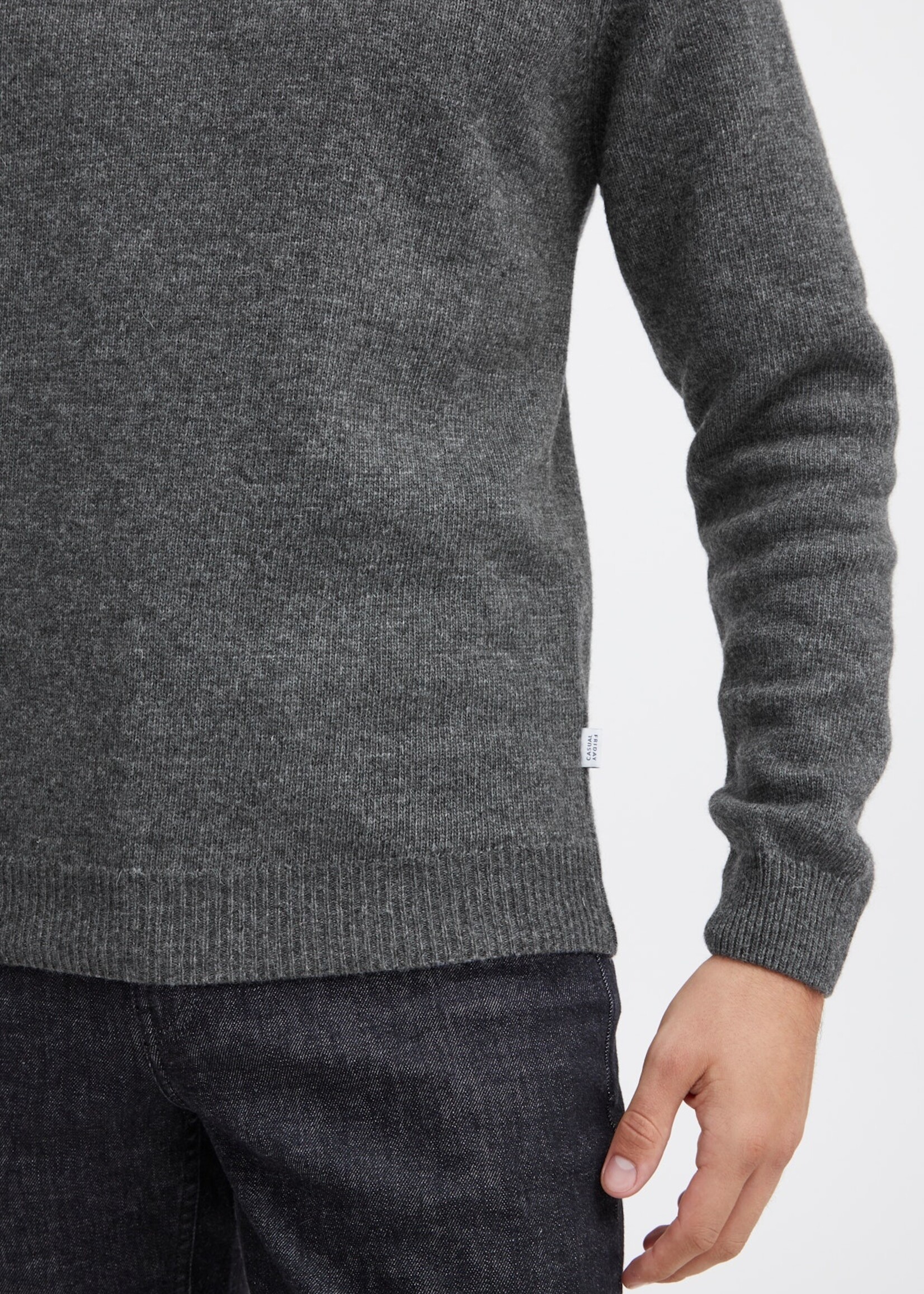 Casual Friday Casual Friday Karl Lambswool Polo Knit - Pewter Mix