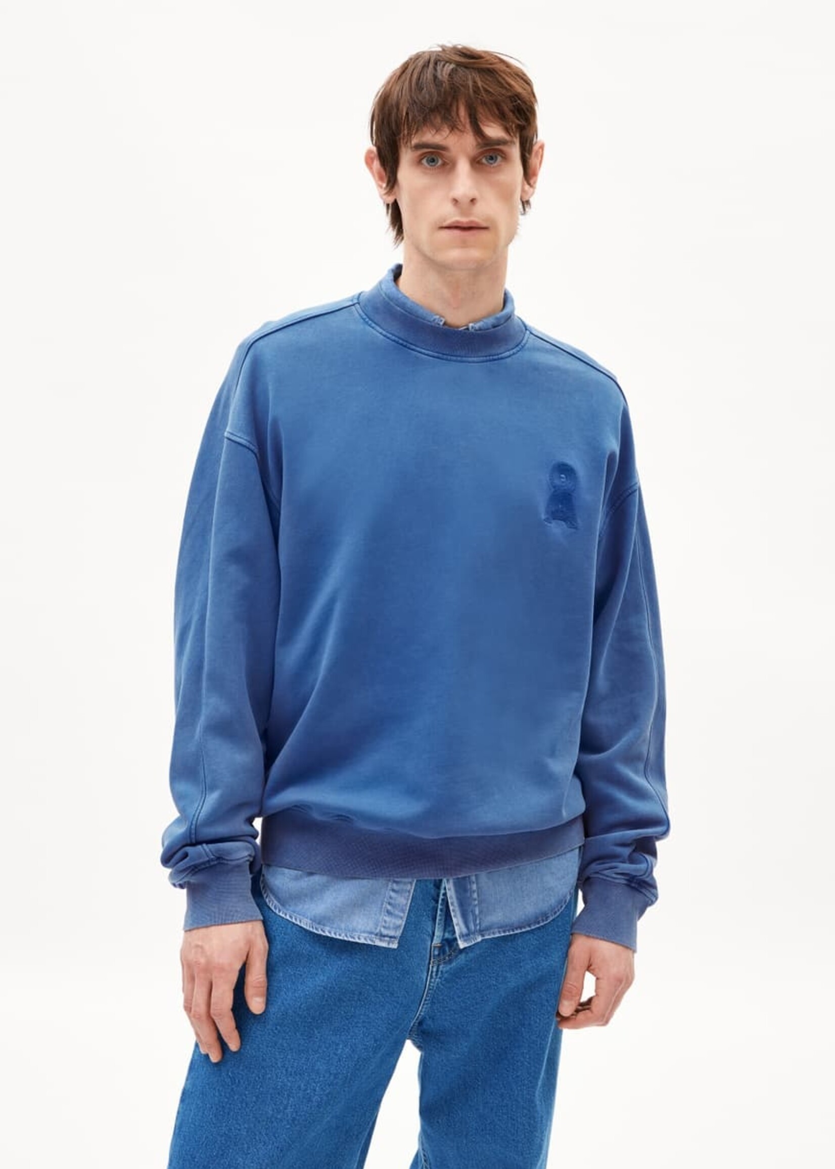 Armedangels Armedangels Sweat-Shirt Ras Du Cou GMT Dye d'Emaal - Bleu Délavé Dynamo