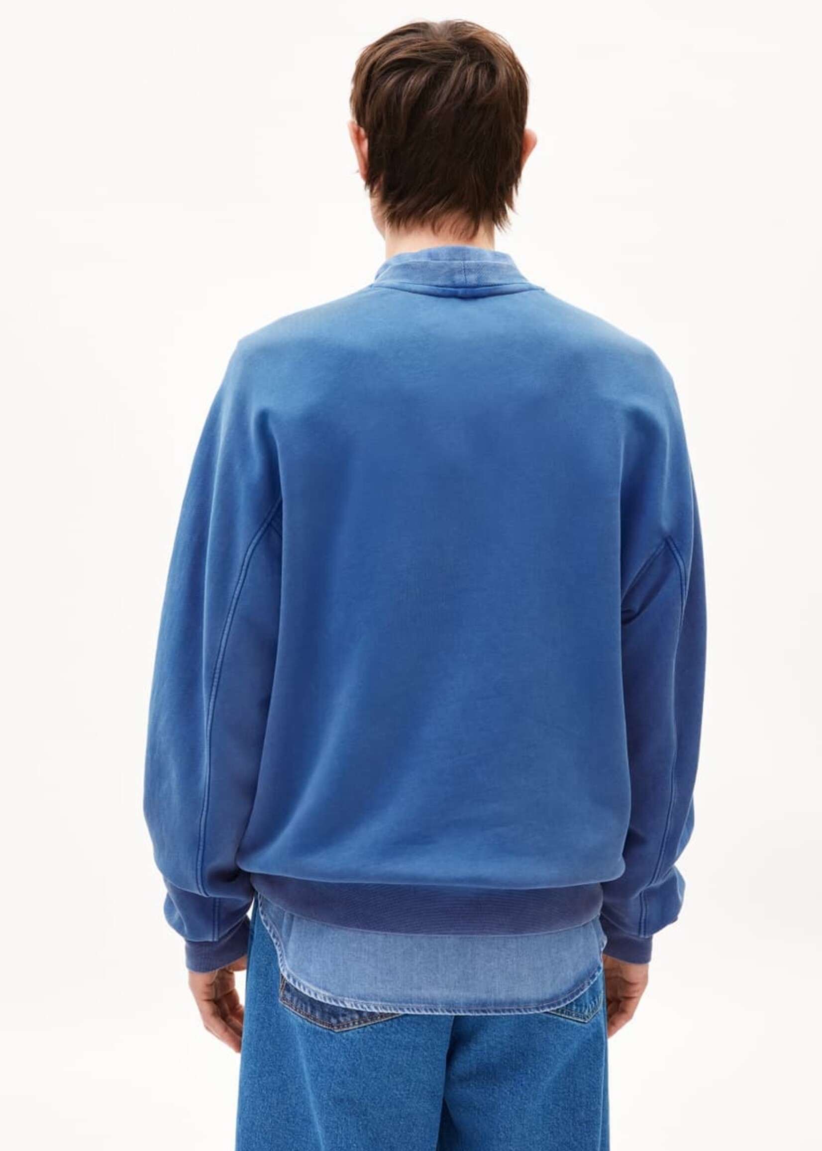 Armedangels Armedangels Emaal Crewneck GMT Dye Sweatshirt - Dynamo Blue Washed