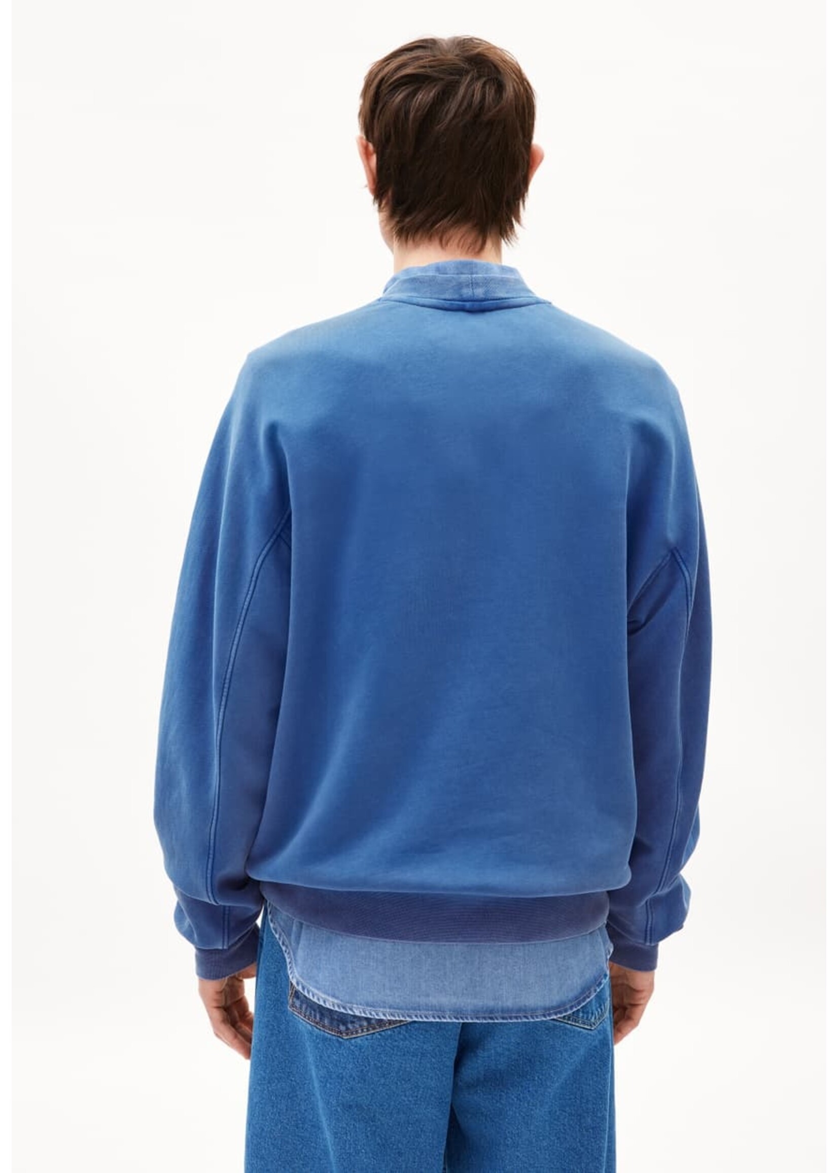 Armedangels Armedangels Emaal Crewneck GMT Dye Sweatshirt - Dynamo Blue Washed