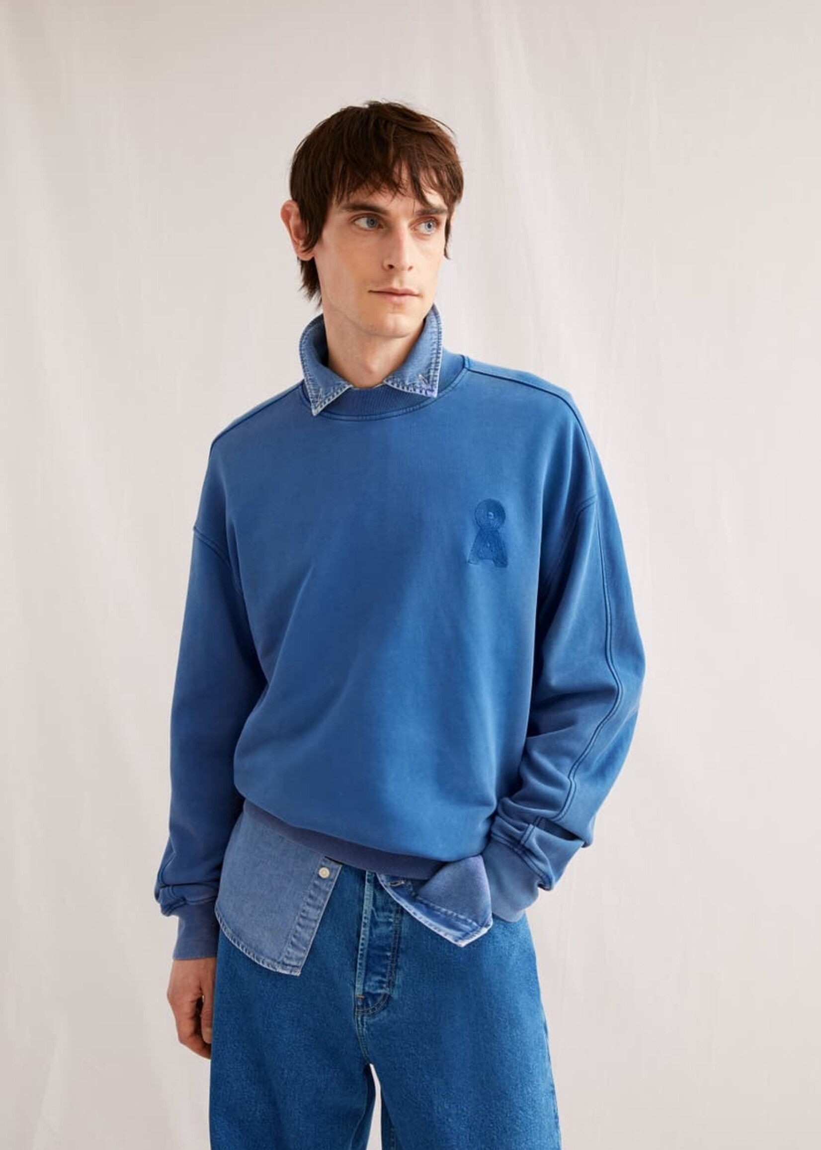 Armedangels Armedangels Emaal Crewneck GMT Dye Sweatshirt - Dynamo Blue Washed
