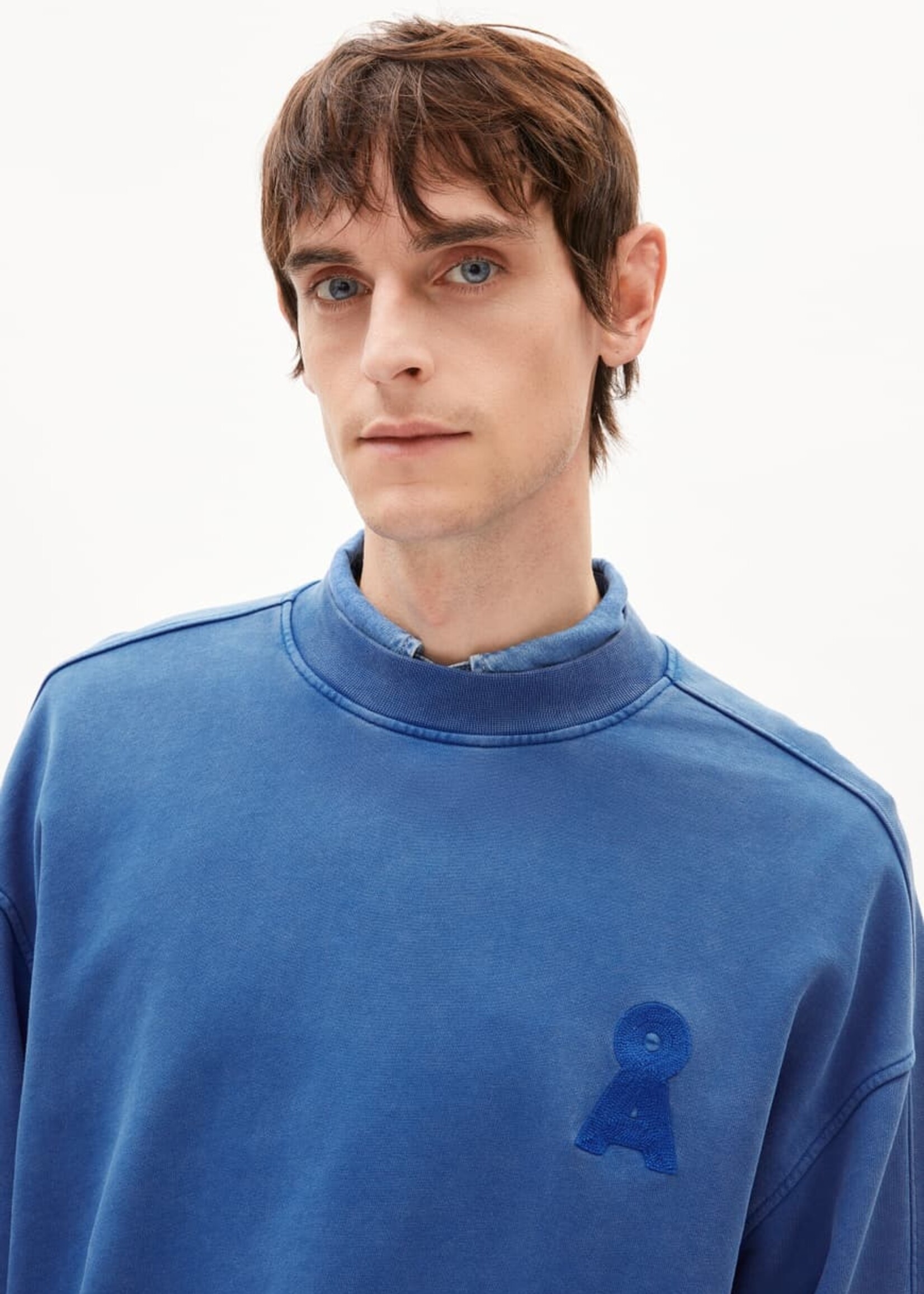 Armedangels Armedangels Emaal Crewneck GMT Dye Sweatshirt - Dynamo Blue Washed