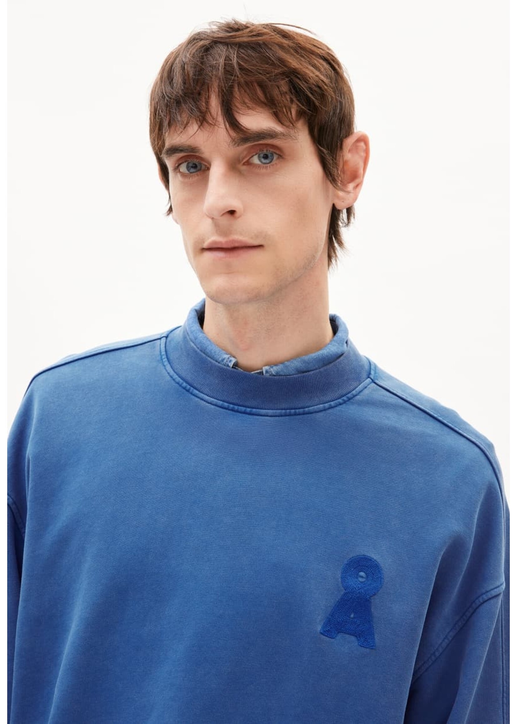 Armedangels Armedangels Sweat-Shirt Ras Du Cou GMT Dye d'Emaal - Bleu Délavé Dynamo