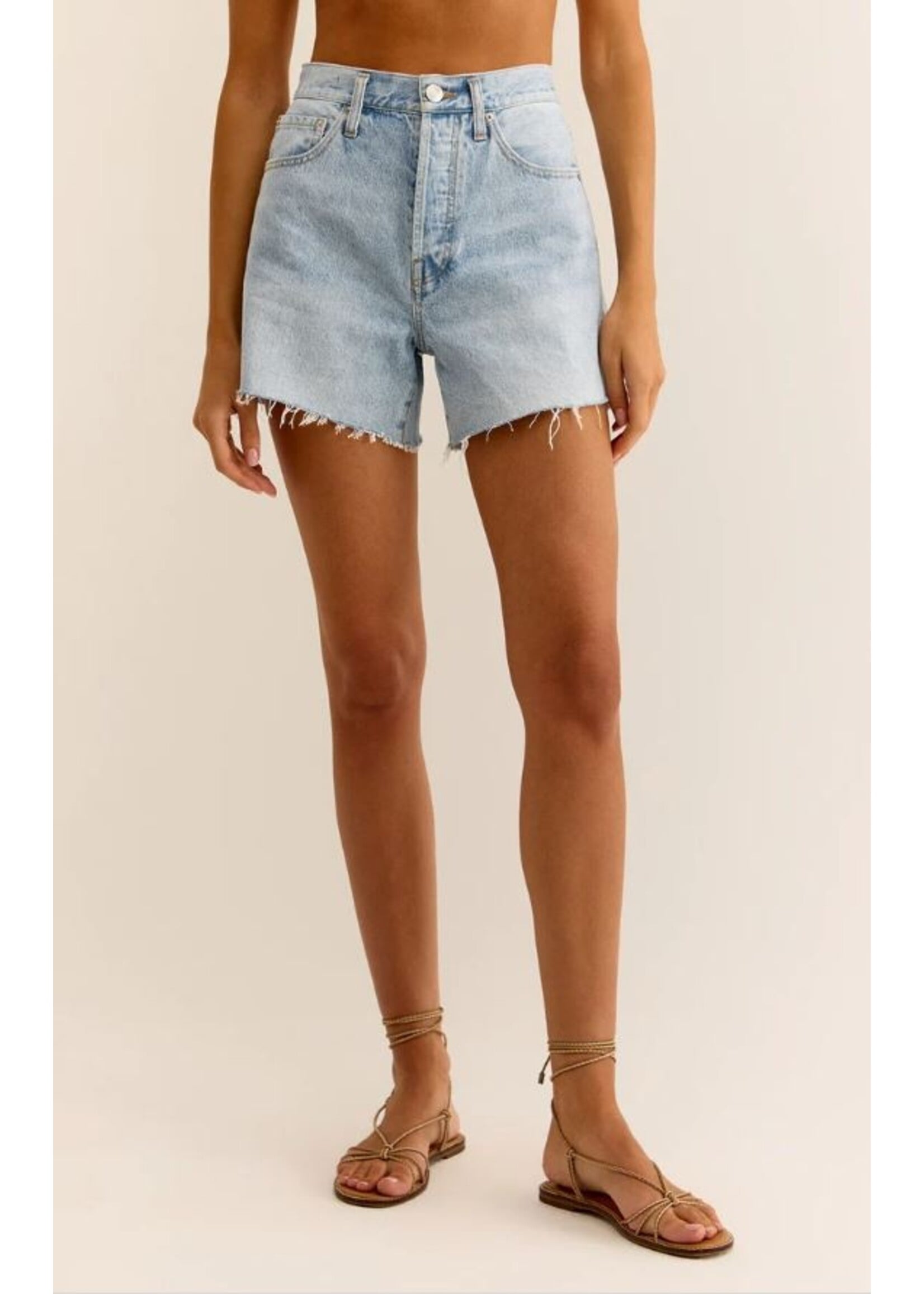 Z-Supply Z-Supply Short En Jean Taille Haute Everyday - Sun Bleached Indigo