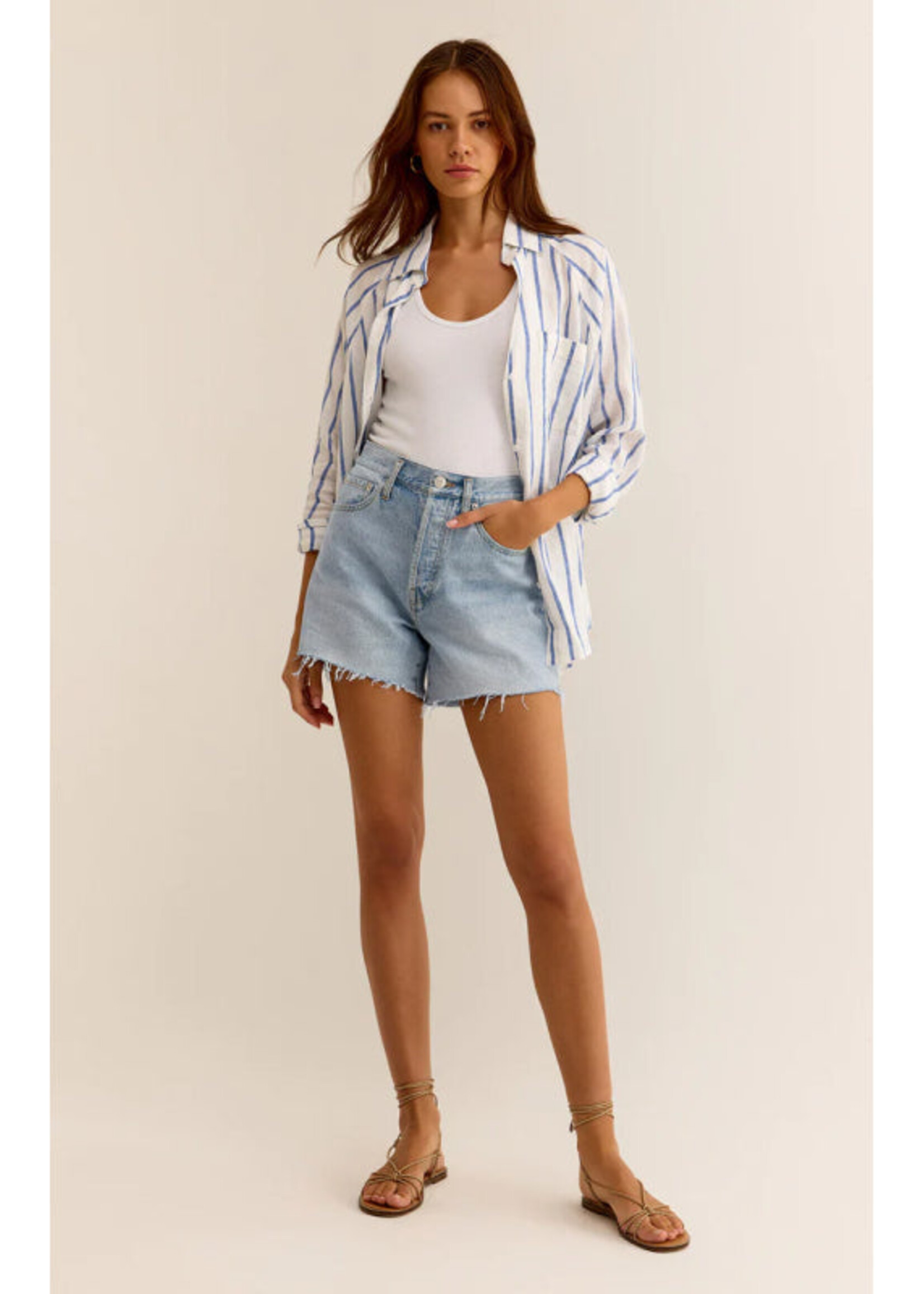 Z-Supply Z-Supply Short En Jean Taille Haute Everyday - Sun Bleached Indigo