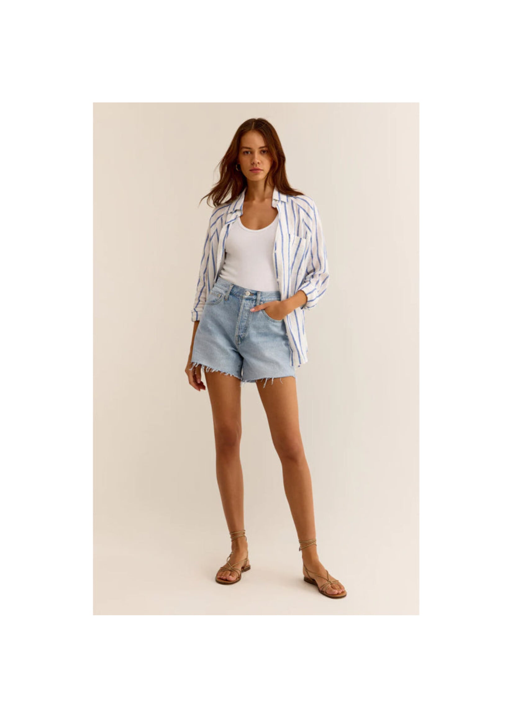 Z-Supply Z-Supply Short En Jean Taille Haute Everyday - Sun Bleached Indigo