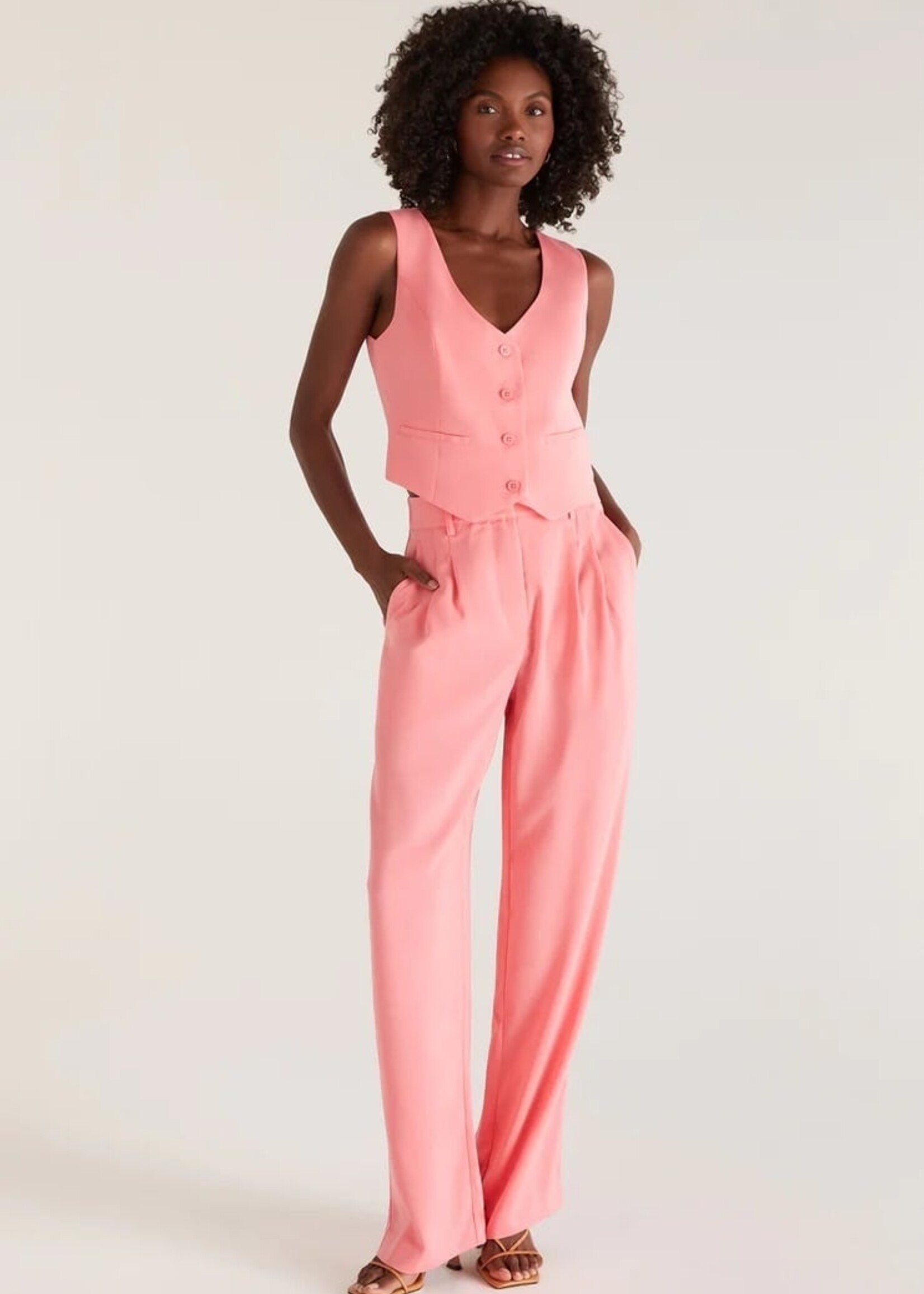 Z-Supply Z-Supply Elanor Twill Vest - Sunkist Coral
