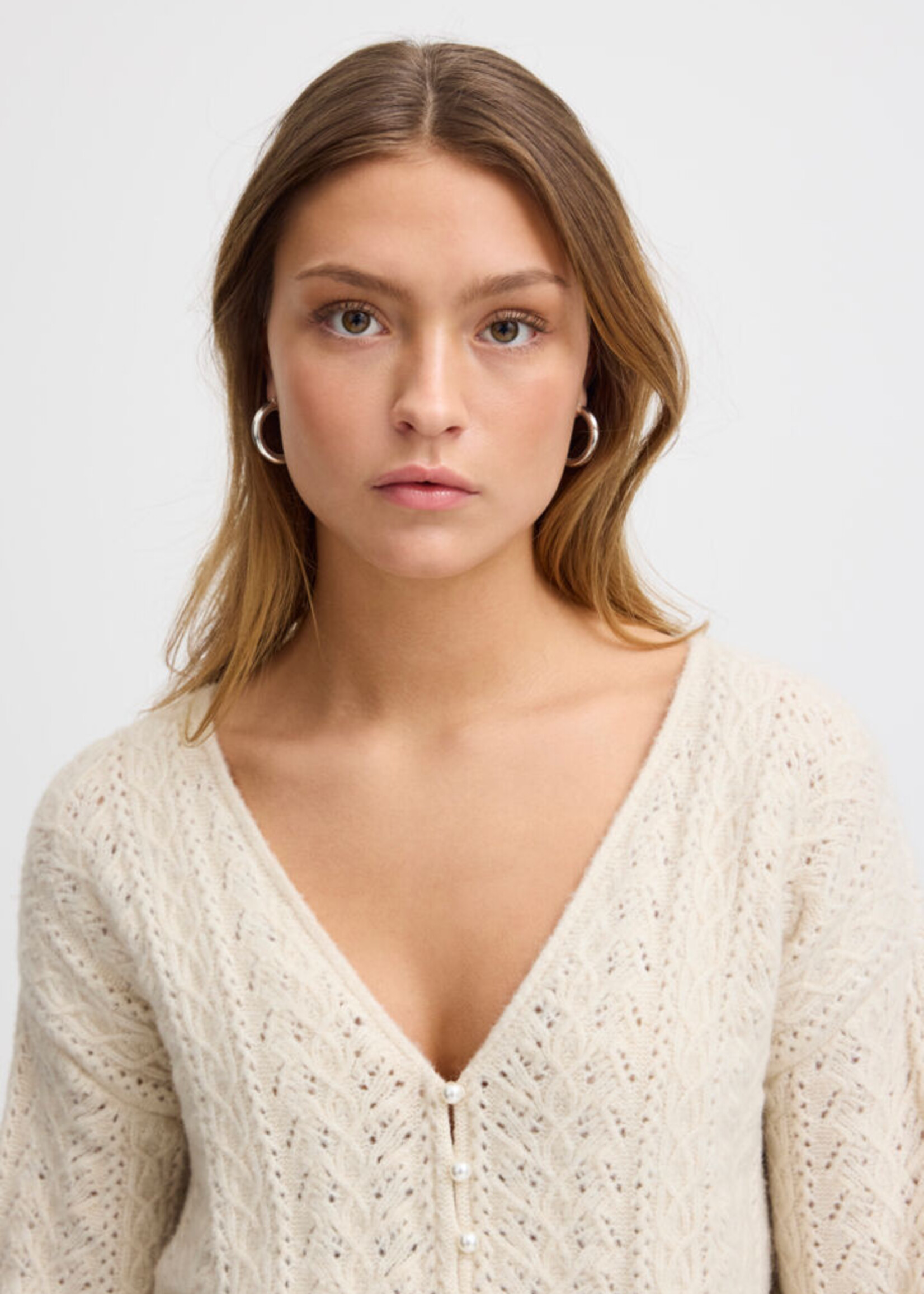 ICHI ICHI IHLiyanna Cardigan - Almond Milk
