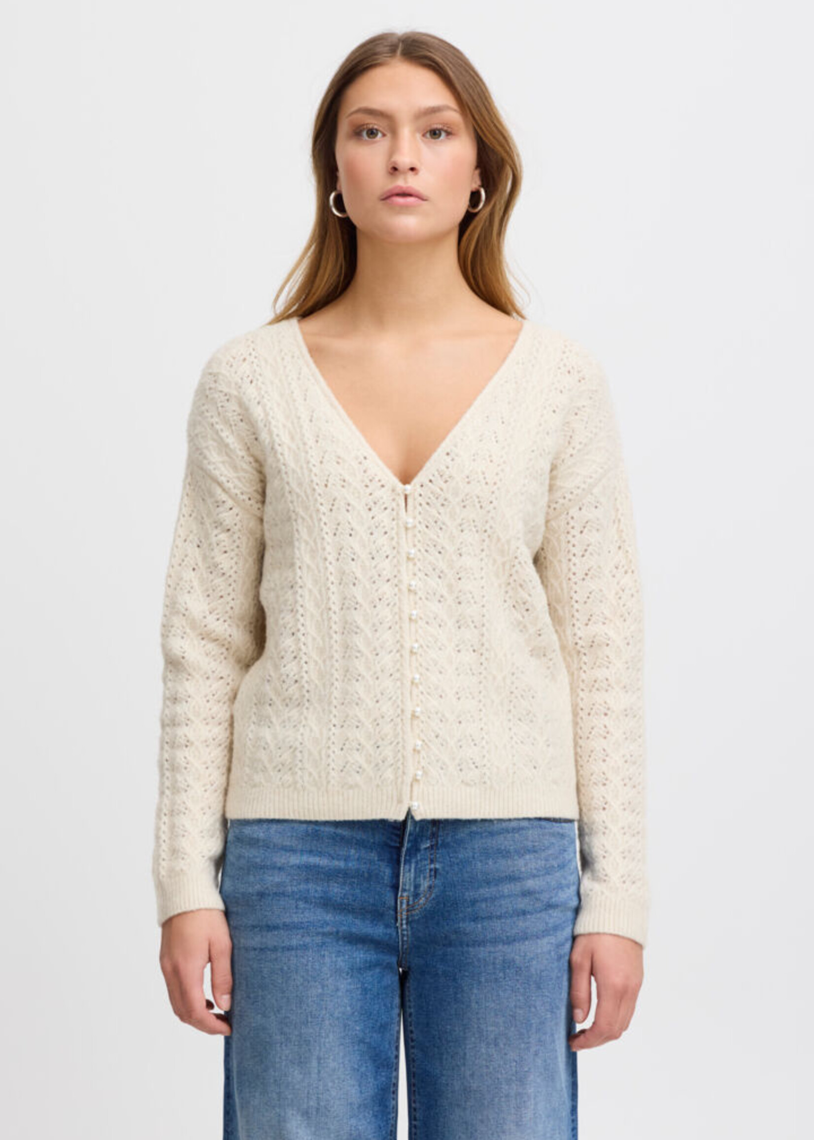 ICHI ICHI IHLiyanna Cardigan - Almond Milk