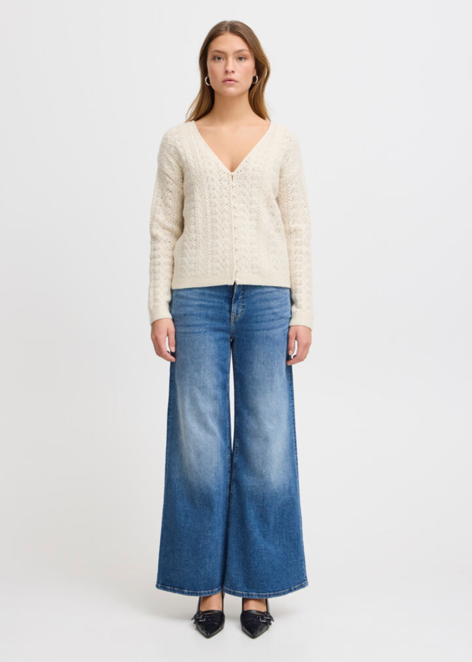 ICHI ICHI IHLiyanna Cardigan - Almond Milk