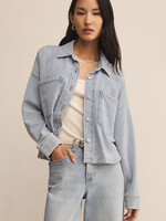 Z-Supply Z-Supply All Day Cropped Knit Jacket - Washed Indigo