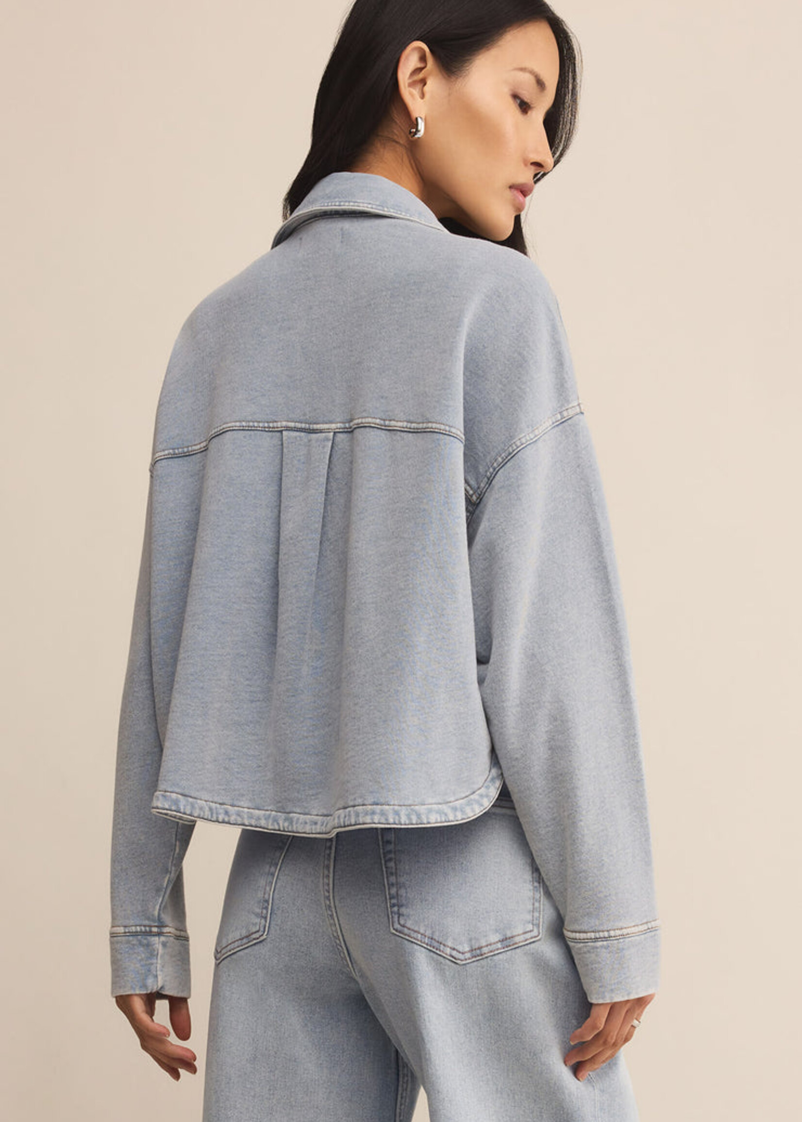 Z-Supply Z-Supply Veste Courte En Tricot All Day - Indigo Délavé