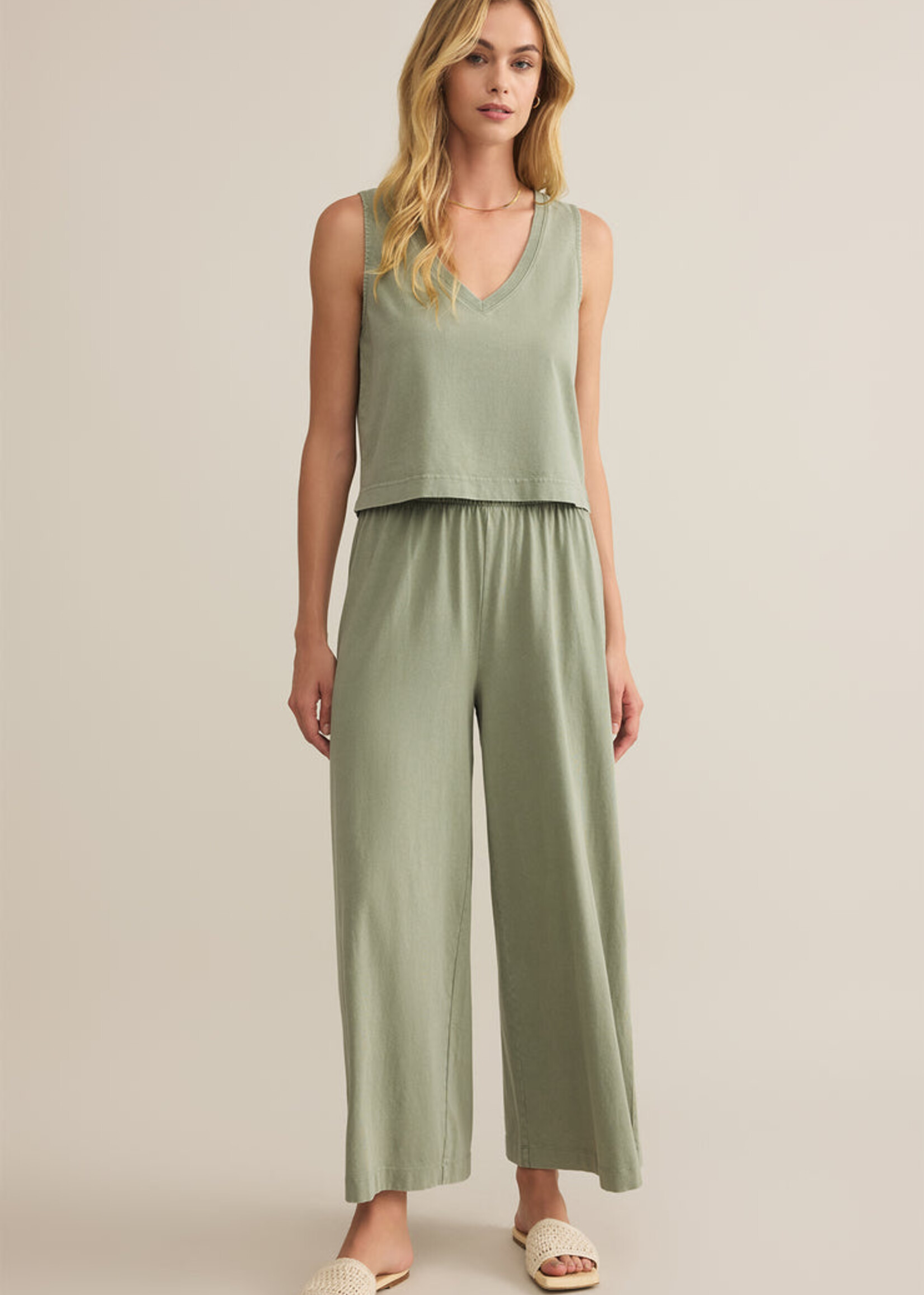 Z-Supply Z-Supply Scout Jersey Crop Flare Pants - Avocado