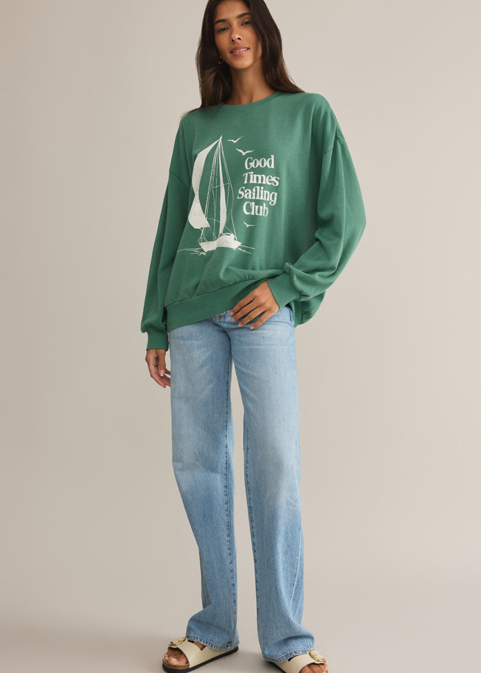 Z-Supply Z-Supply Sweat-Shirt Sail Away Sunday - Botanical Green