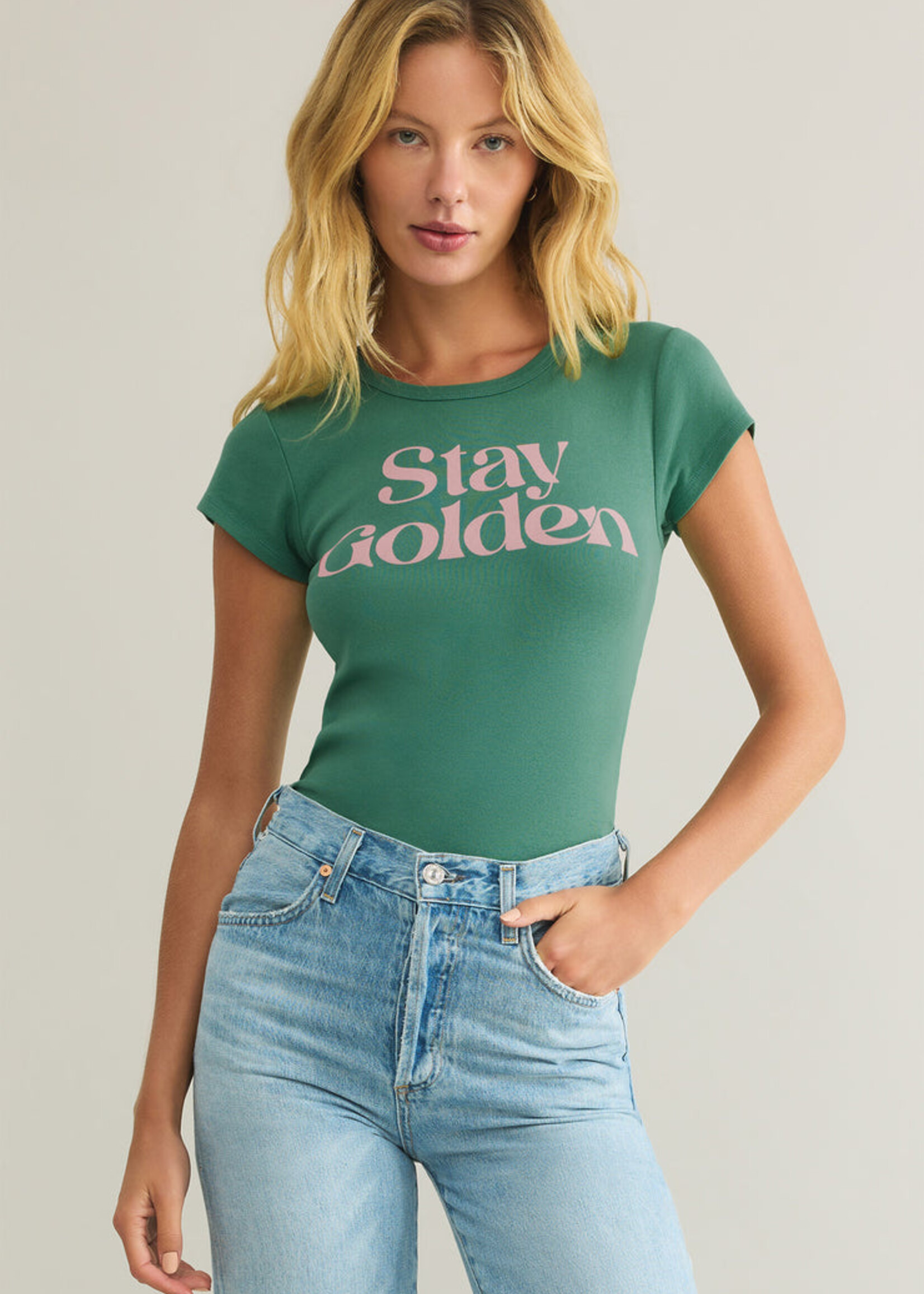 Z-Supply Z-Supply Stay Golden Cheeky Tee - Botanical Green