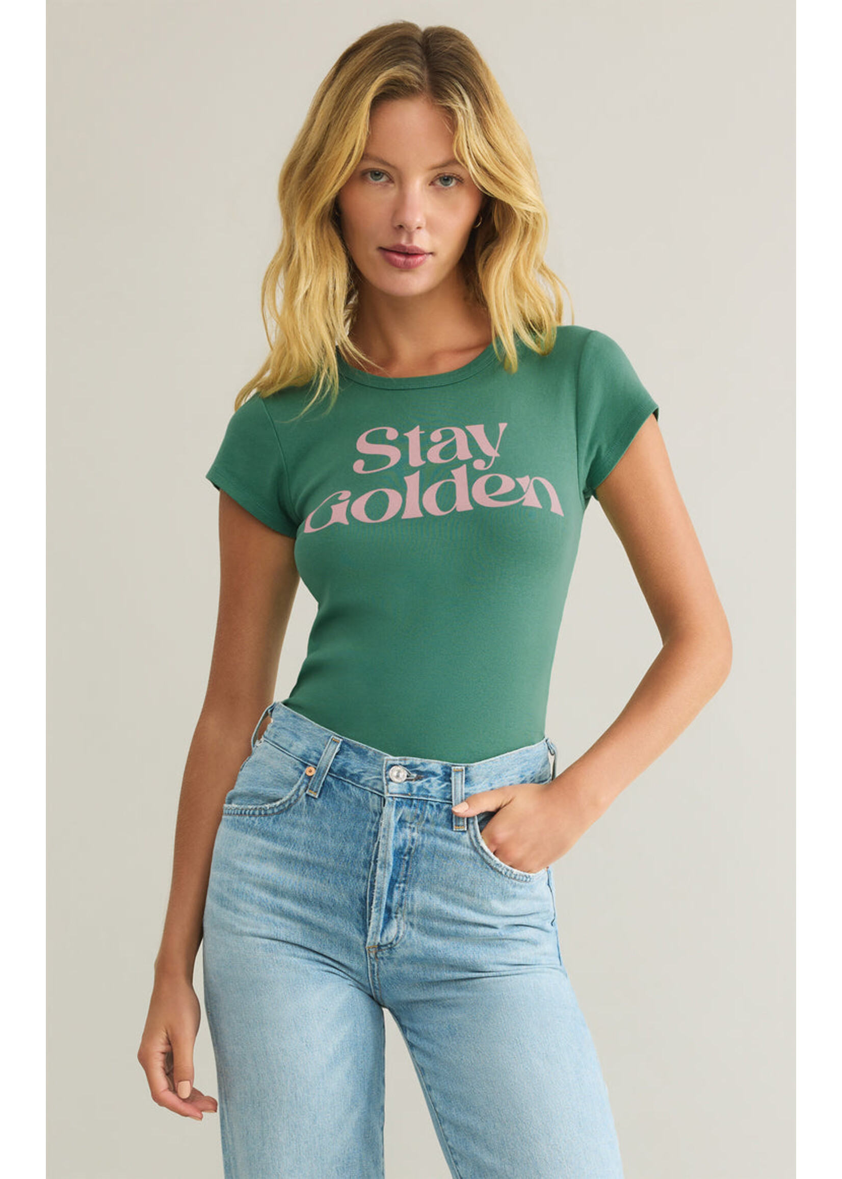 Z-Supply Z-Supply Stay Golden Cheeky Tee - Botanical Green
