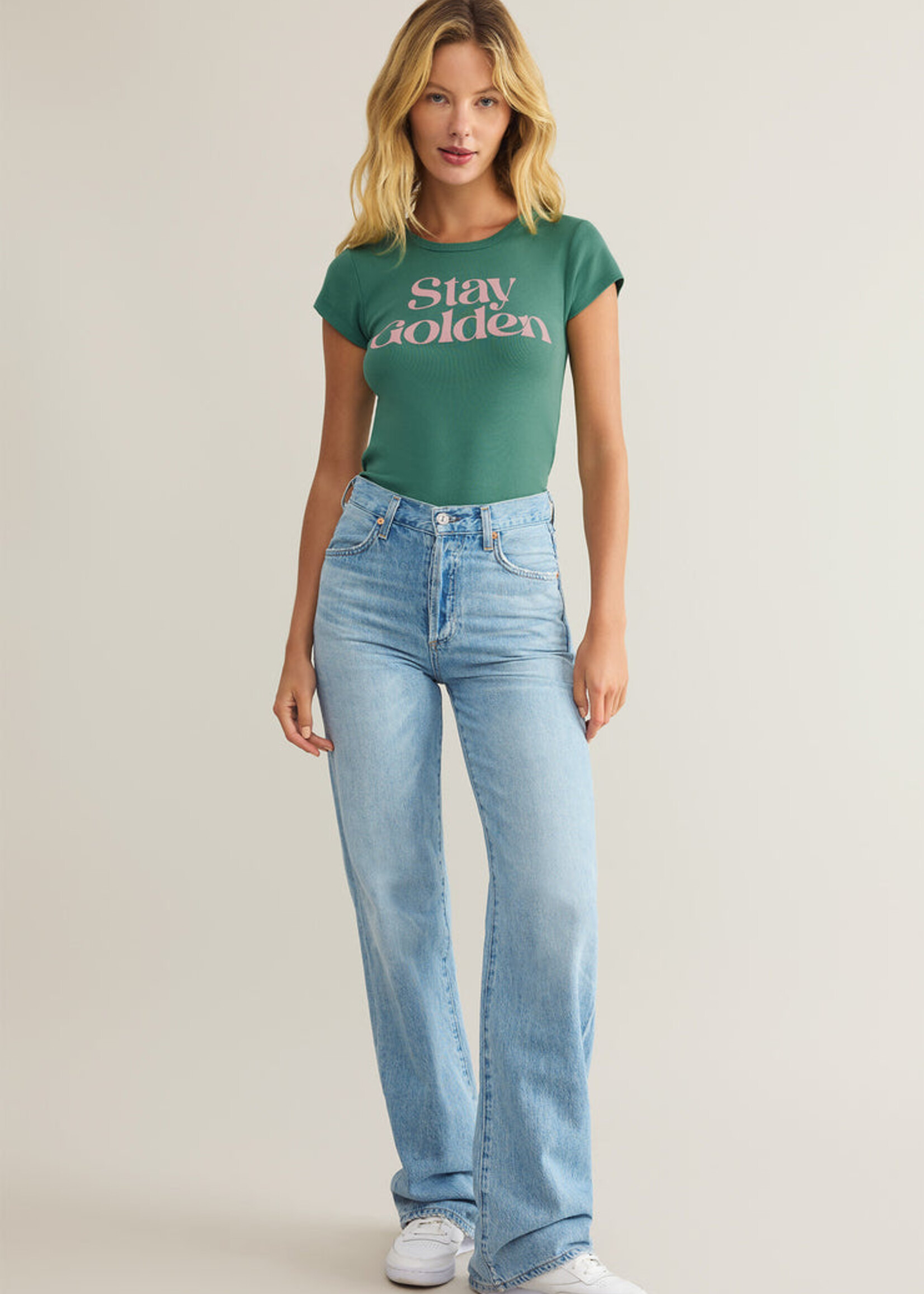 Z-Supply Z-Supply Stay Golden Cheeky Tee - Botanical Green