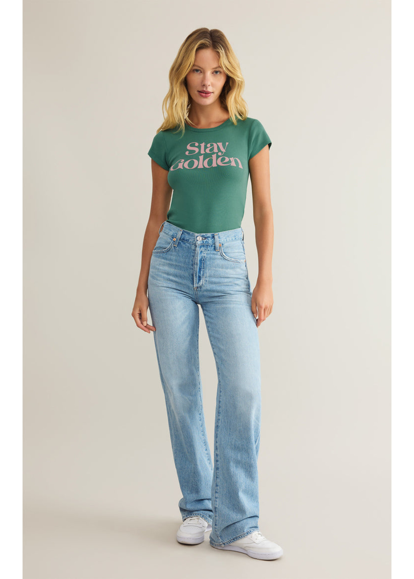 Z-Supply Z-Supply Stay Golden Cheeky Tee - Botanical Green