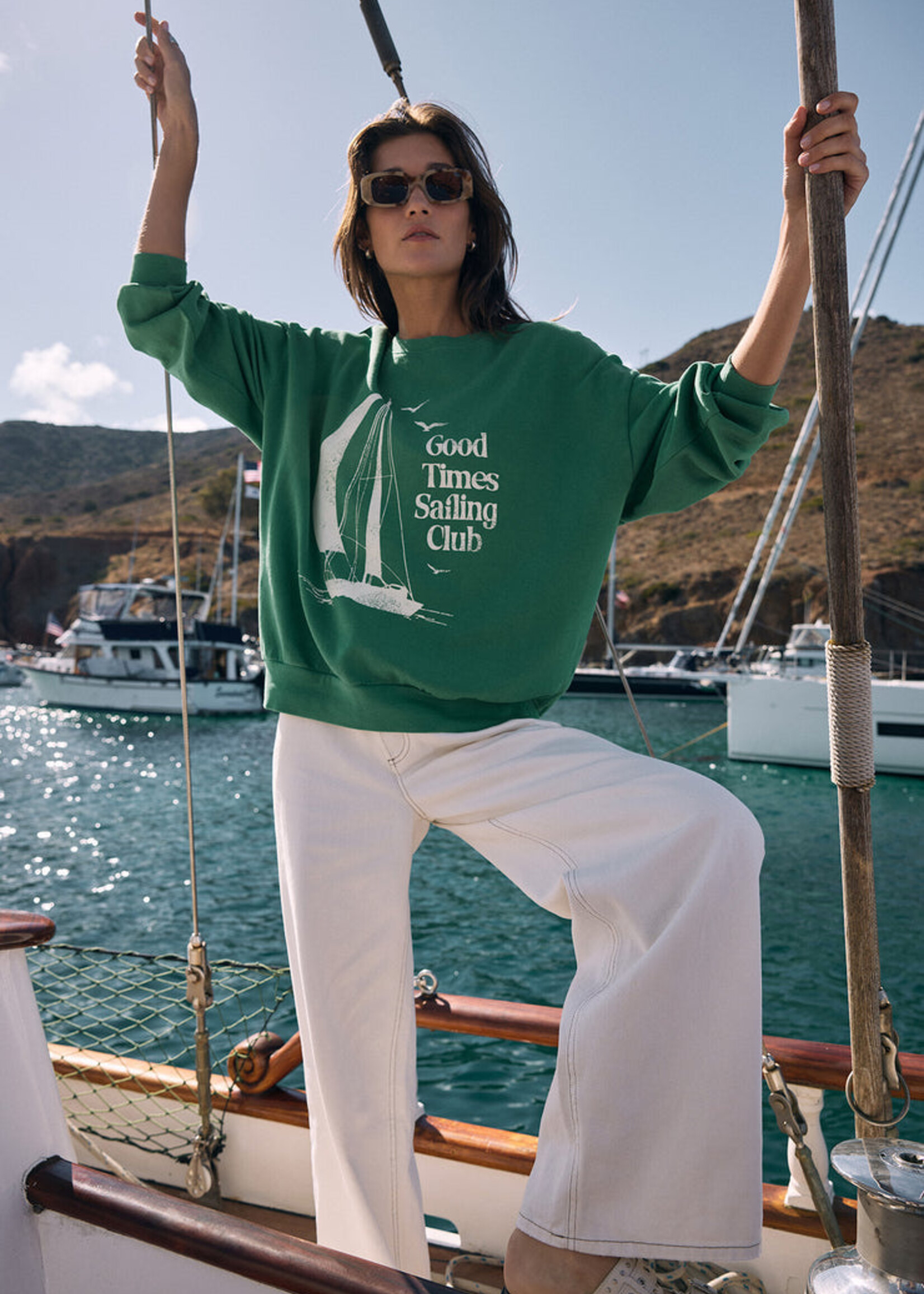 Z-Supply Z-Supply Sweat-Shirt Sail Away Sunday - Botanical Green