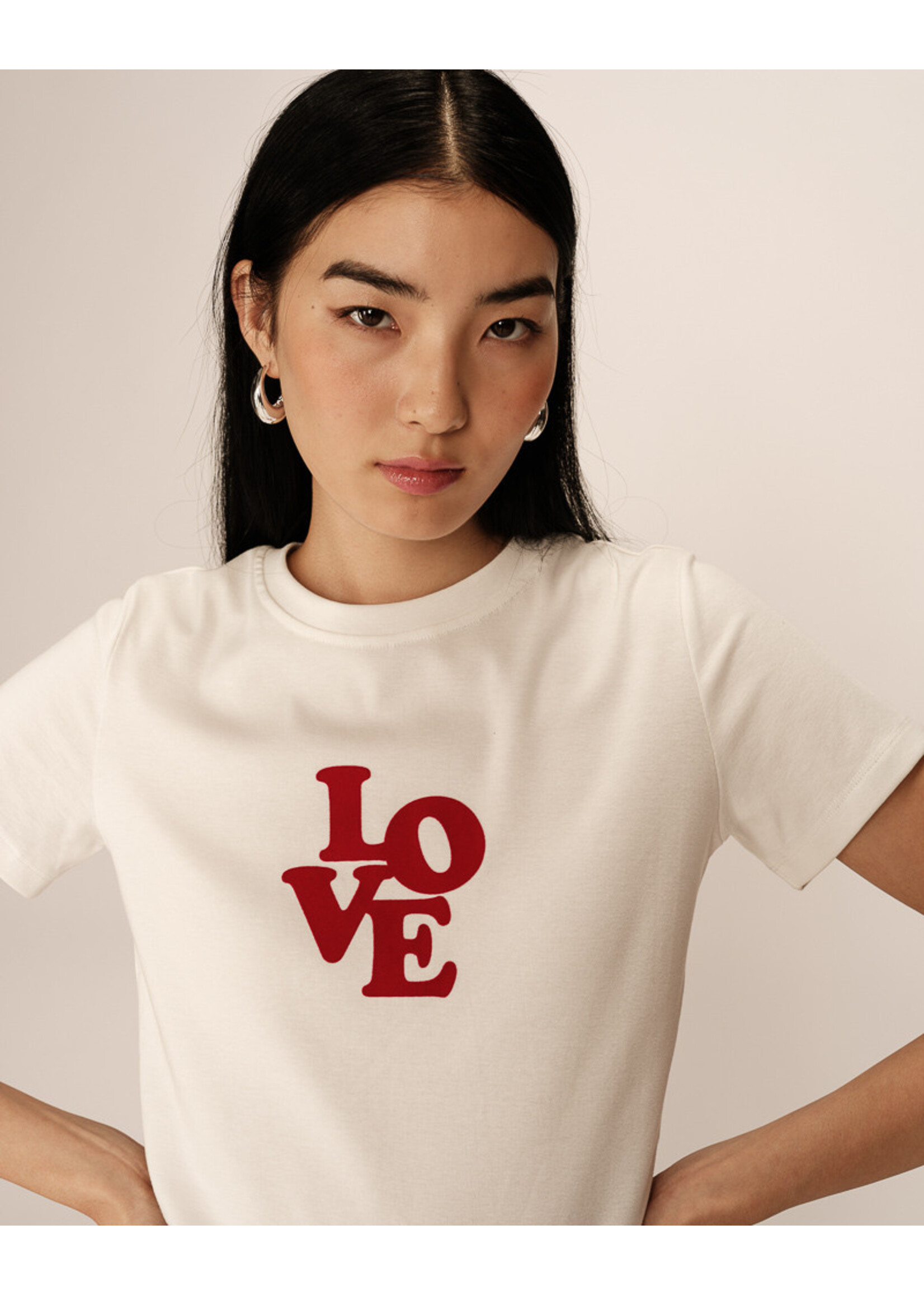 Grace and Mila Grace & Mila T-Shirt Poussin - Écru
