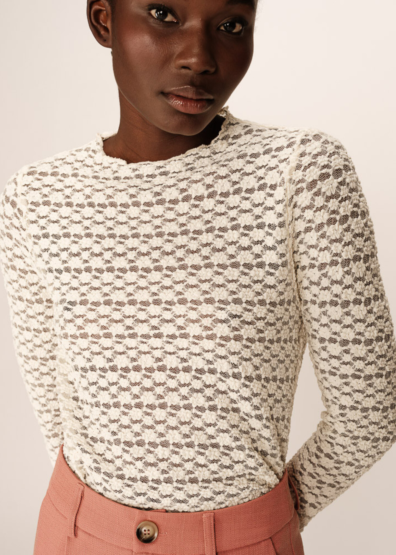 Grace and Mila Grace & Mila Prairie Top - Ecru