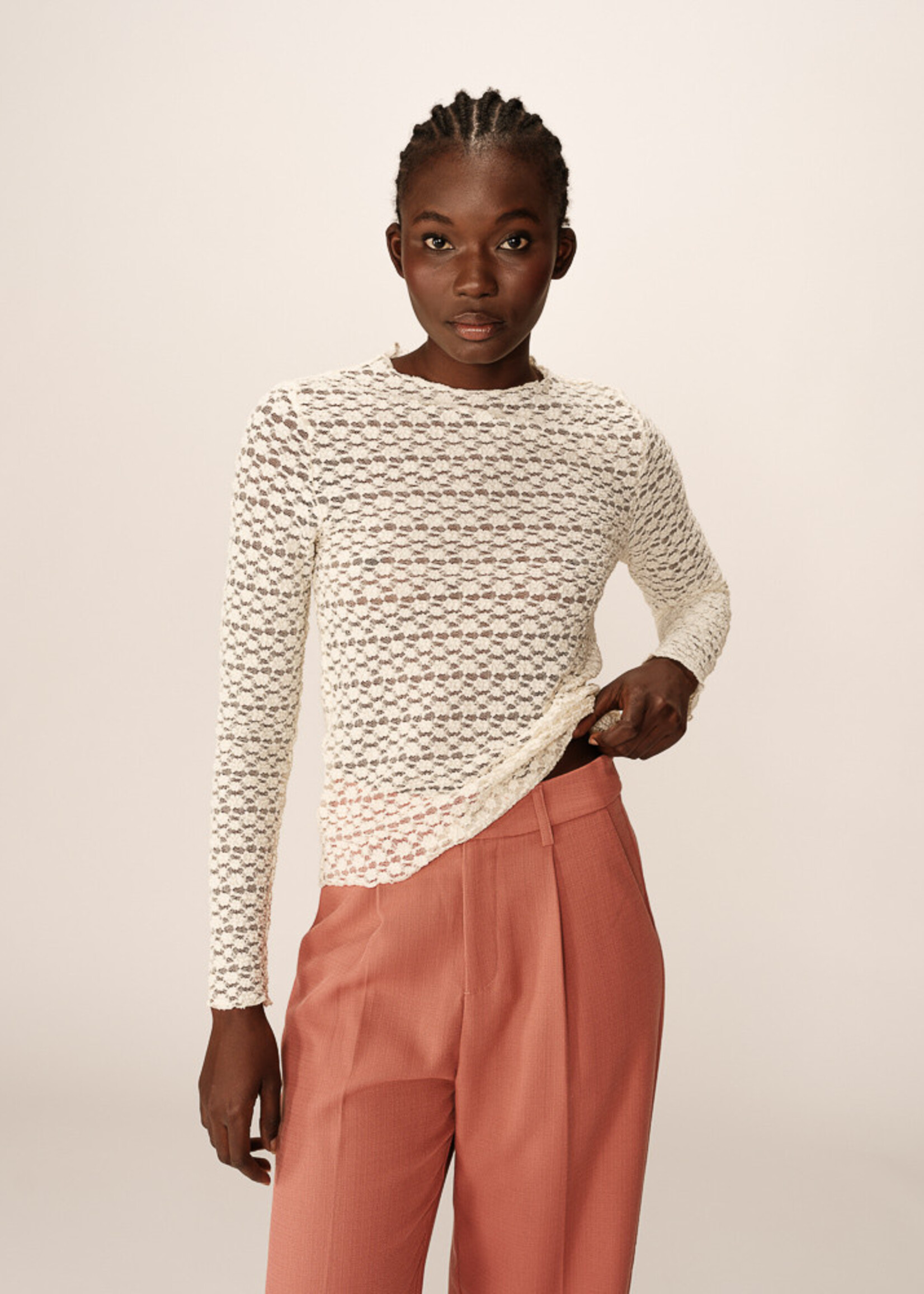 Grace and Mila Grace & Mila Prairie Top - Ecru