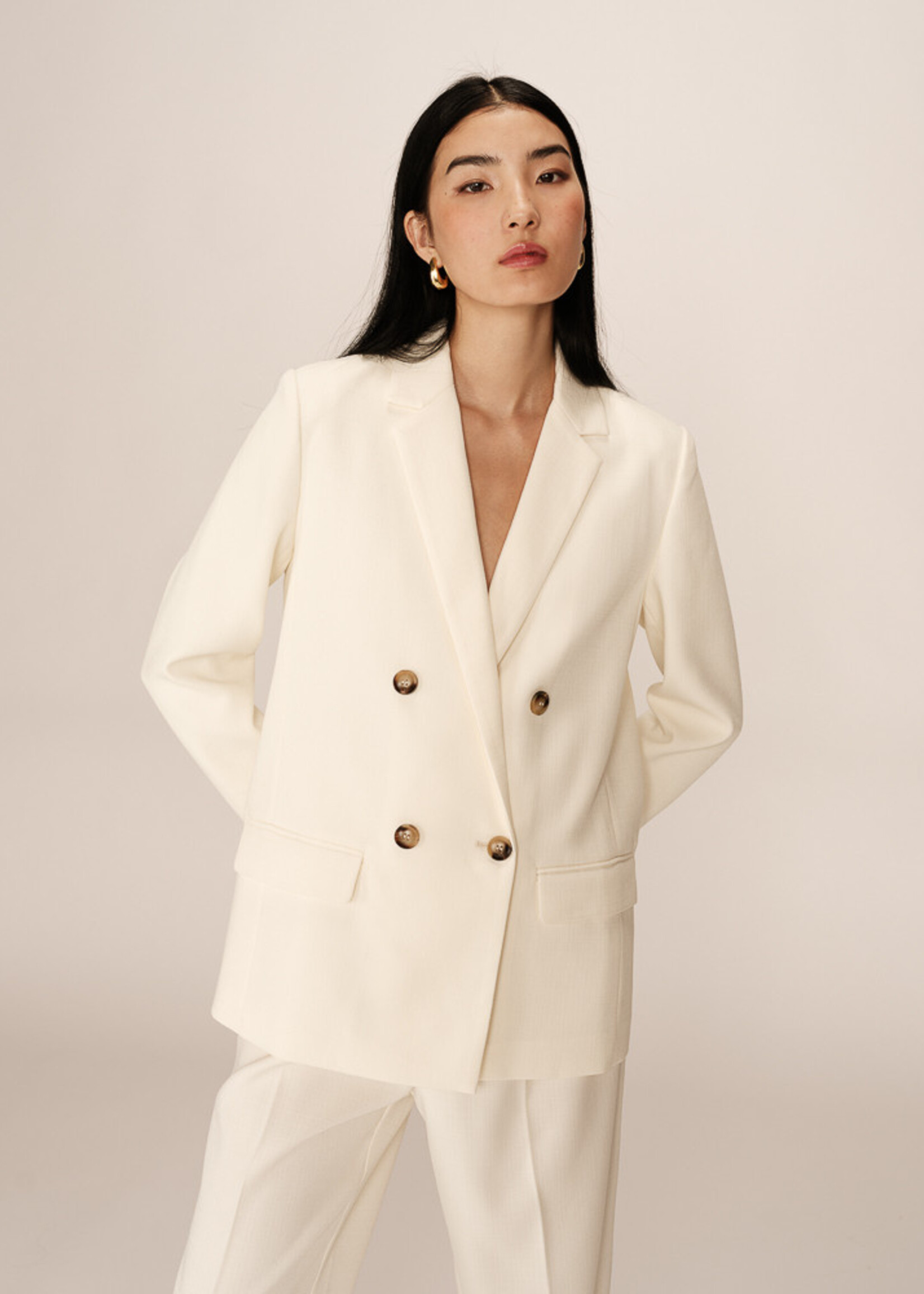 Grace and Mila Grace & Mila Parfaite Blazer - Ecru