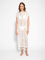 Koy Resort Koy Resort Santorini Fringe Open Knit Dress - Cream