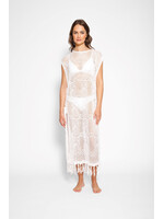 Koy Resort Koy Resort Robe En Maille Ouverte À Franges Santorini - Crème