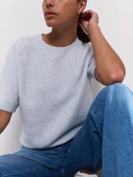Yaya Women YAYA Pull Raglan À Manches Courtes - Bleu Aube