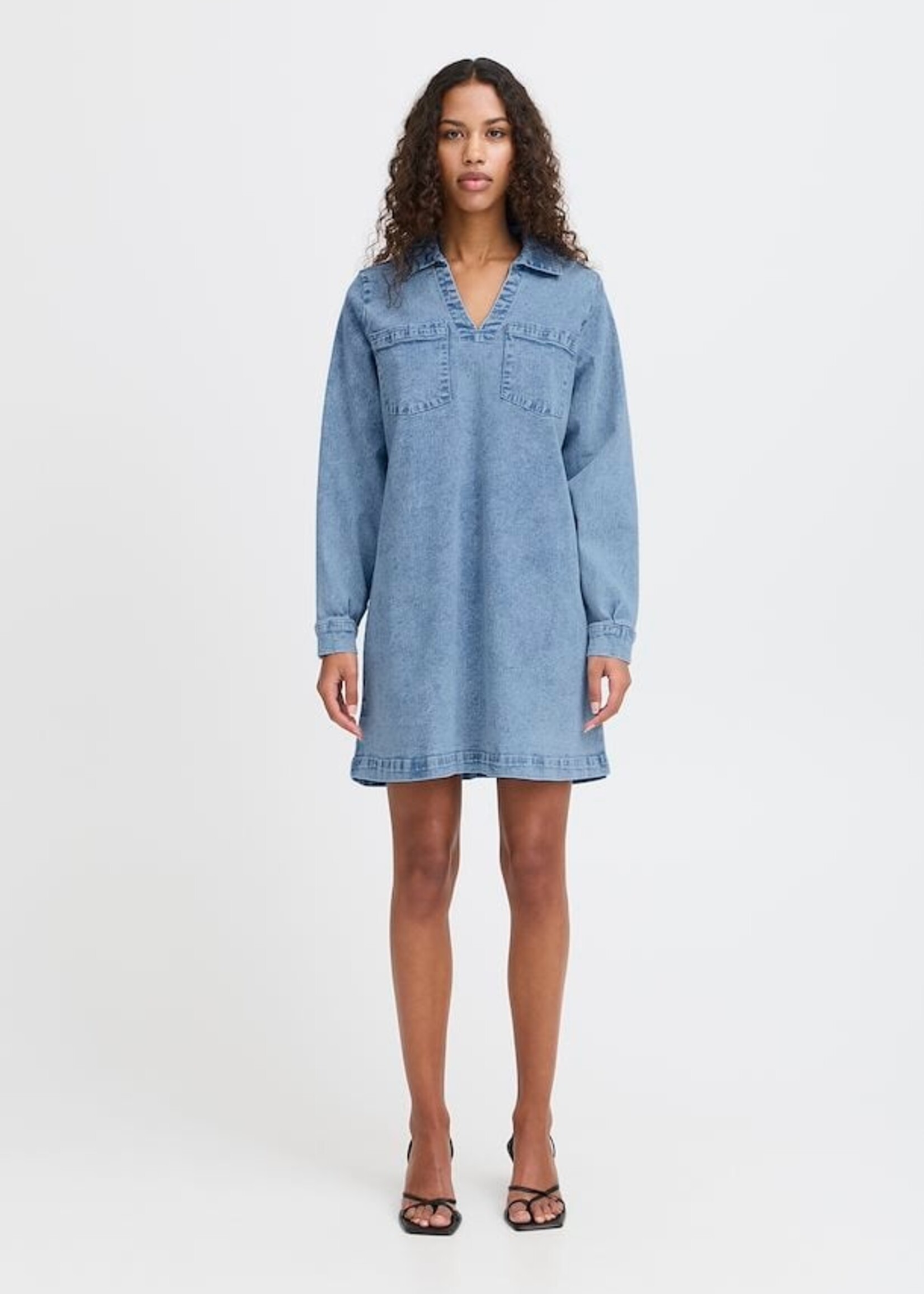 ICHI ICHI IHBonnies Denim Dress - Light Blue Washed