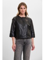 Rino & Pelle Rino & Pelle Abou Faux Leather Perforated Jacket - Black