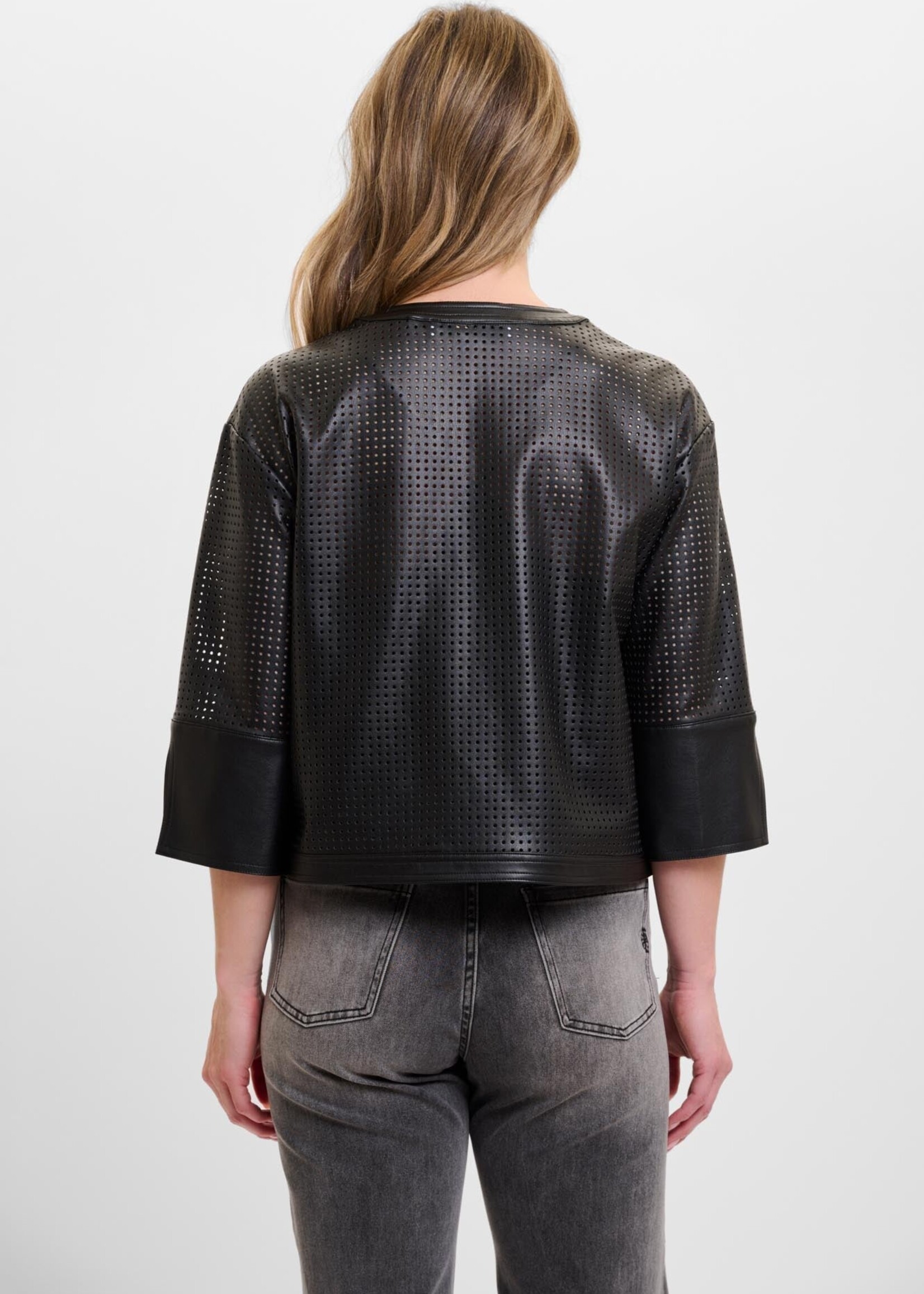 Rino & Pelle Rino & Pelle Abou Faux Leather Perforated Jacket - Black