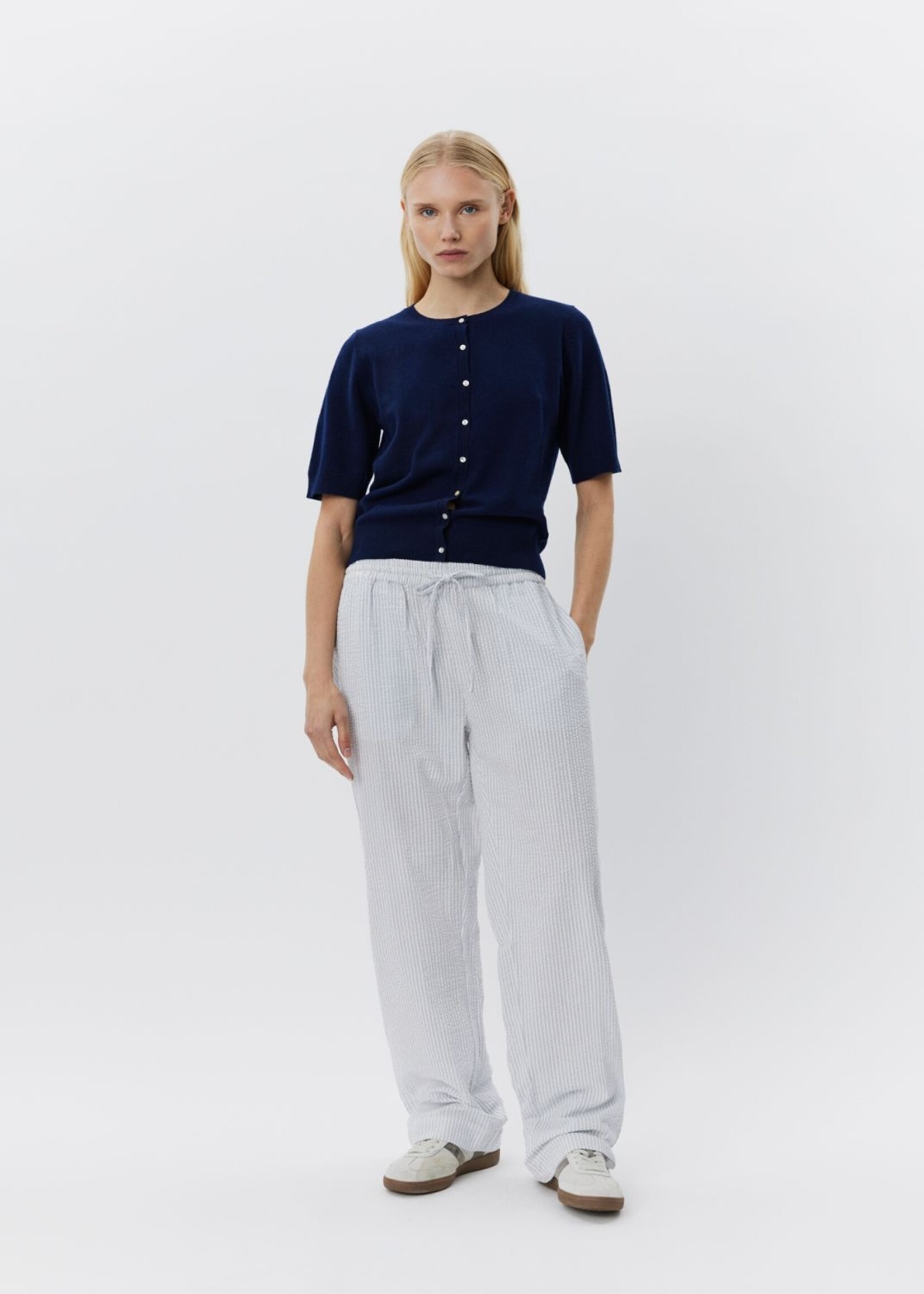 Sofie Schnoor Pantalon Abigailsw - Blanc Antique Avec Bleu