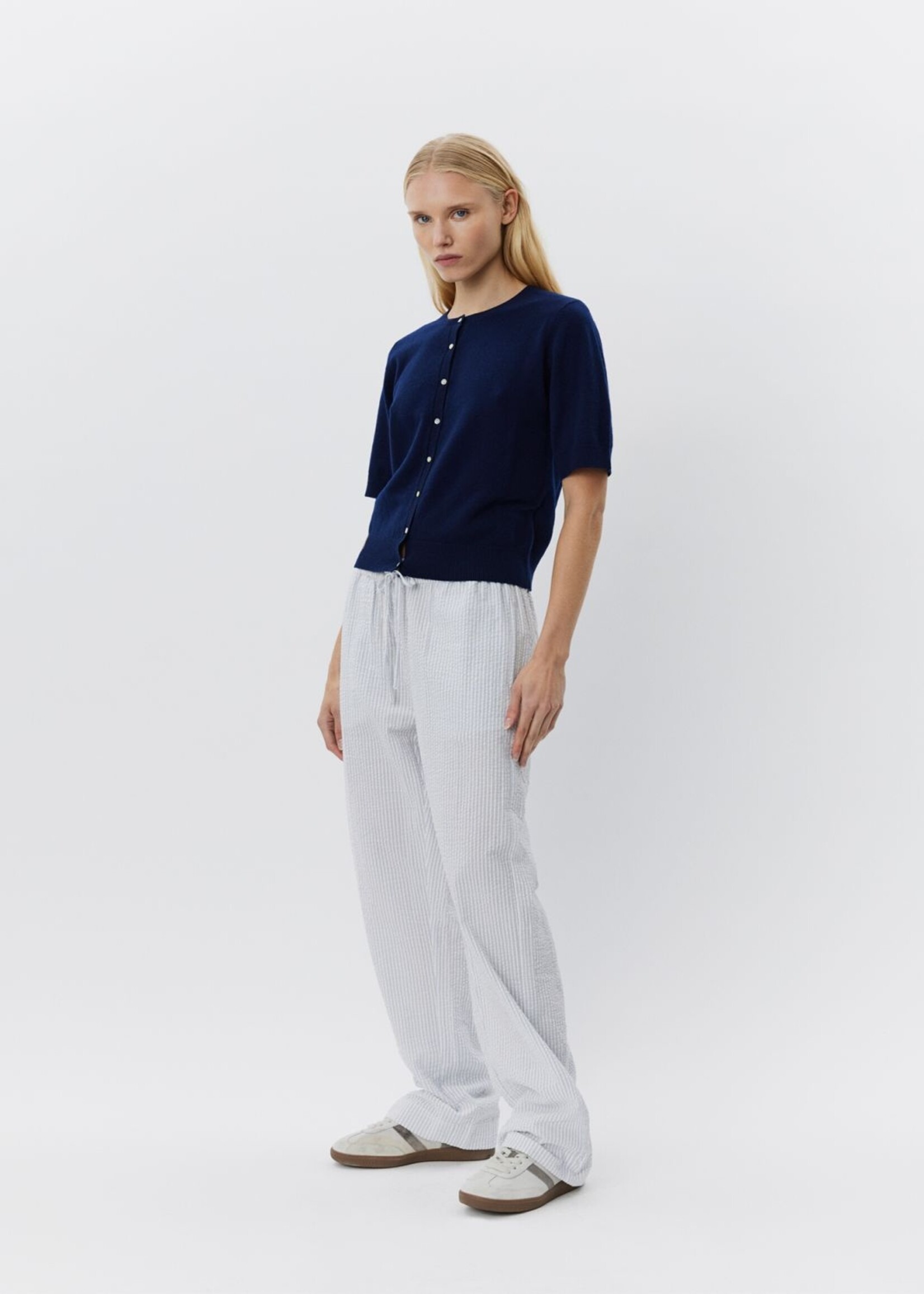 Sofie Schnoor Pantalon Abigailsw - Blanc Antique Avec Bleu