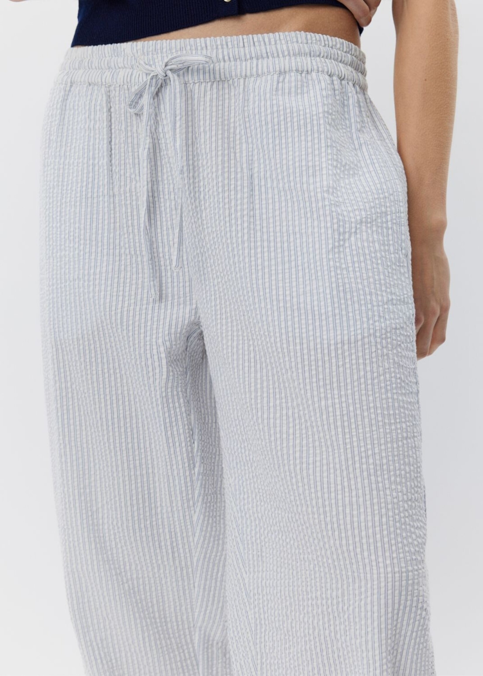 Sofie Schnoor Pantalon Abigailsw - Blanc Antique Avec Bleu
