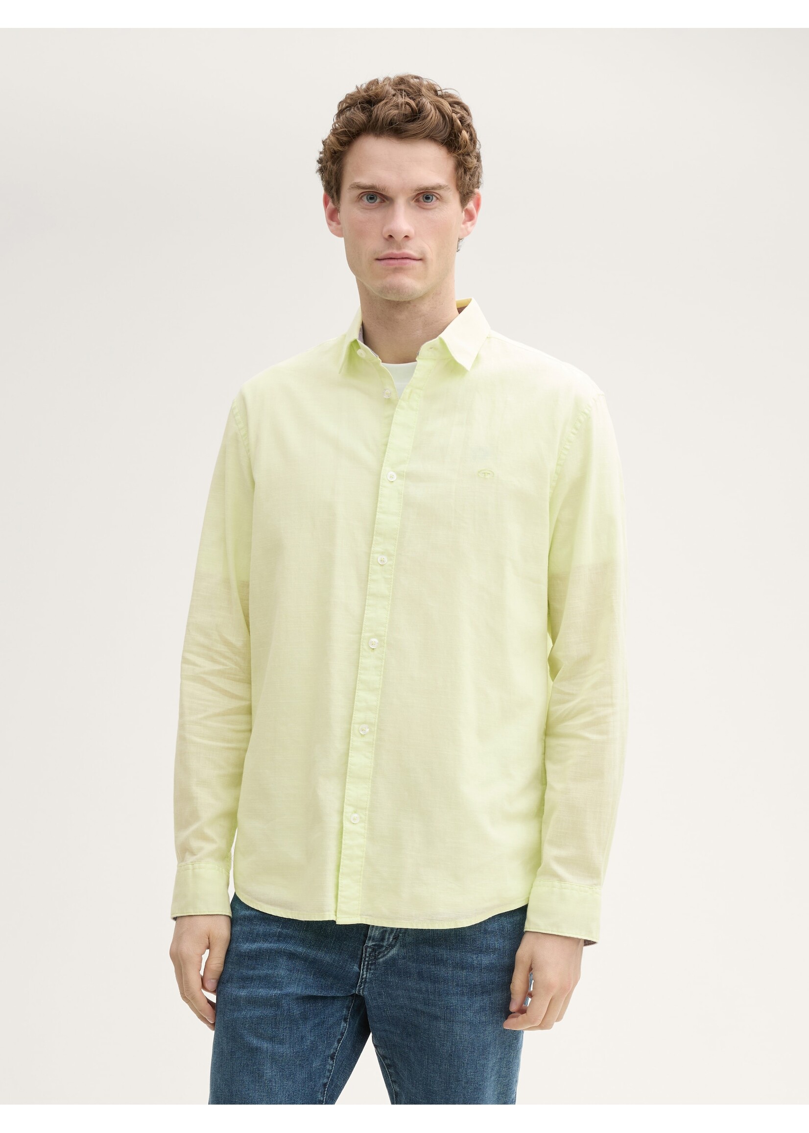 Tom Tailor Tom Tailor Chemise Coupe Standard - Lime Cream Green