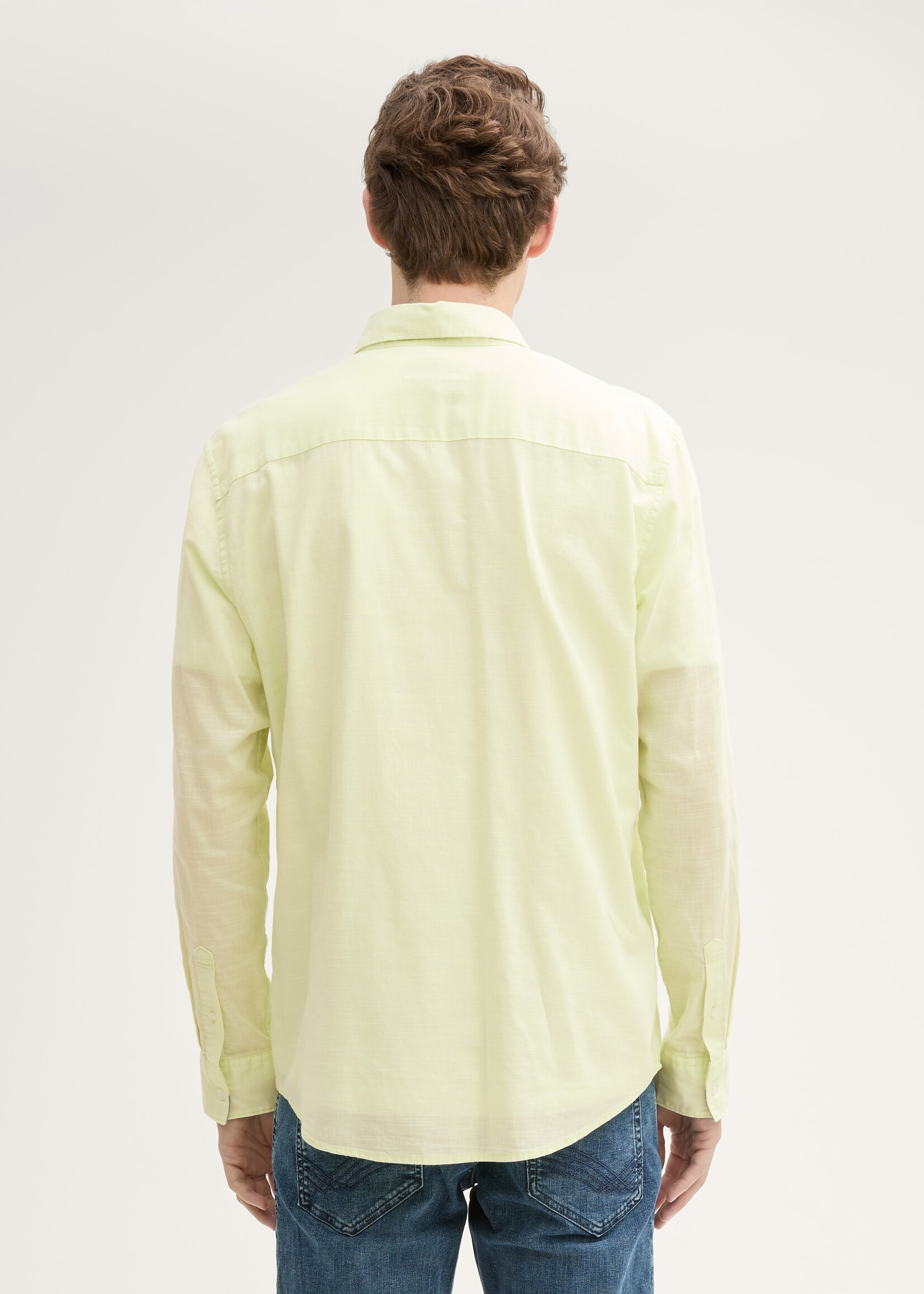 Tom Tailor Tom Tailor Chemise Coupe Standard - Vert Citron Crème
