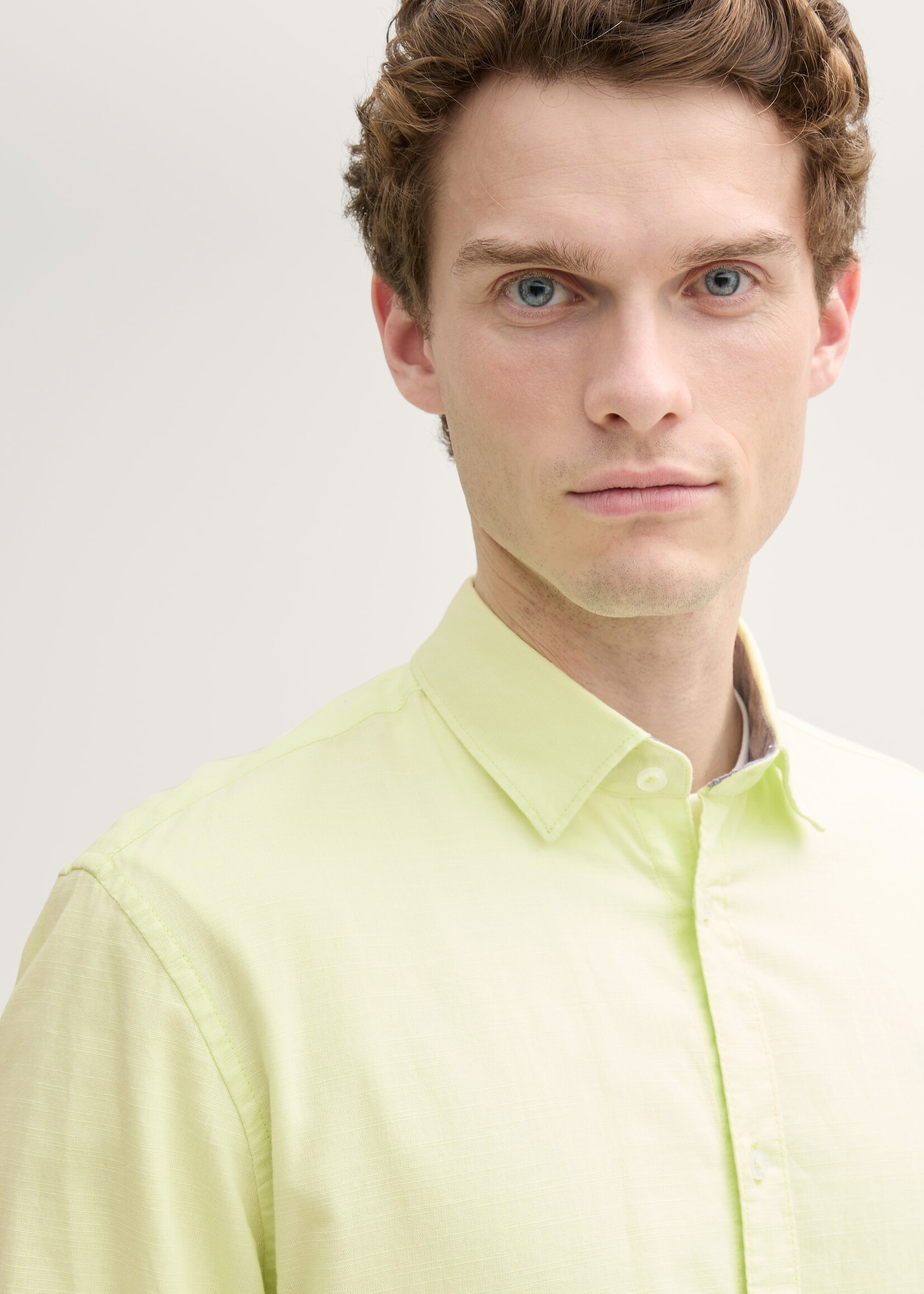 Tom Tailor Tom Tailor Chemise Coupe Standard - Vert Citron Crème