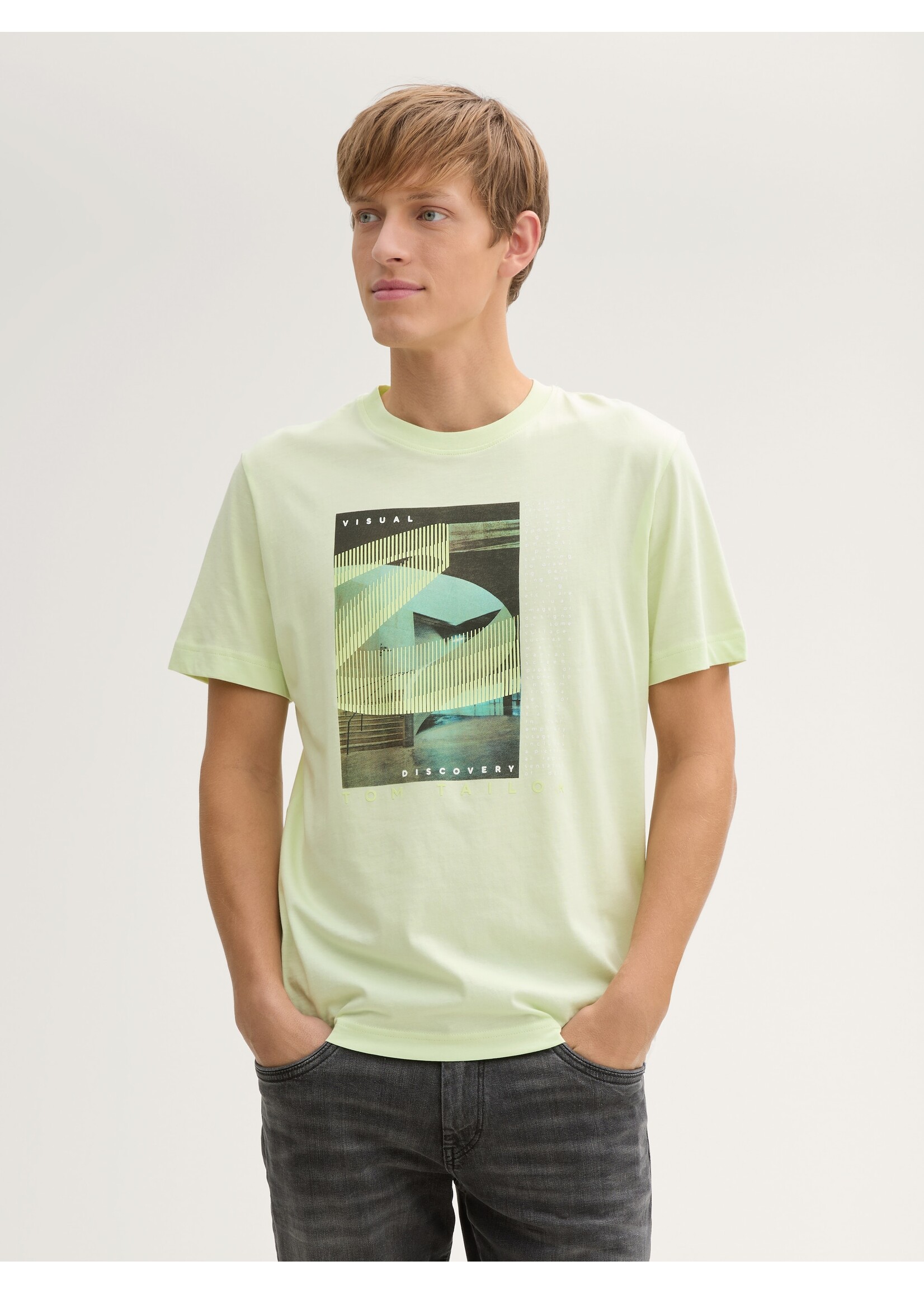 Tom Tailor Tom Tailor T-Shirt Avec Imprimé Photo - Lime Cream Green