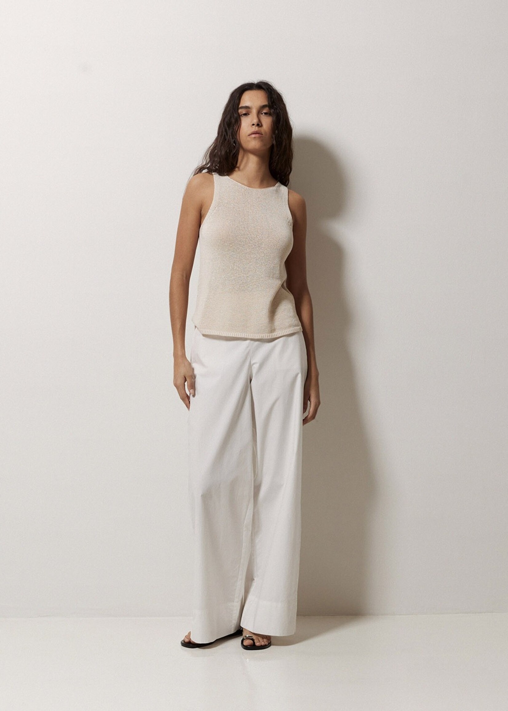 Yerse Yerse Poplin Wide-Leg Trousers - White
