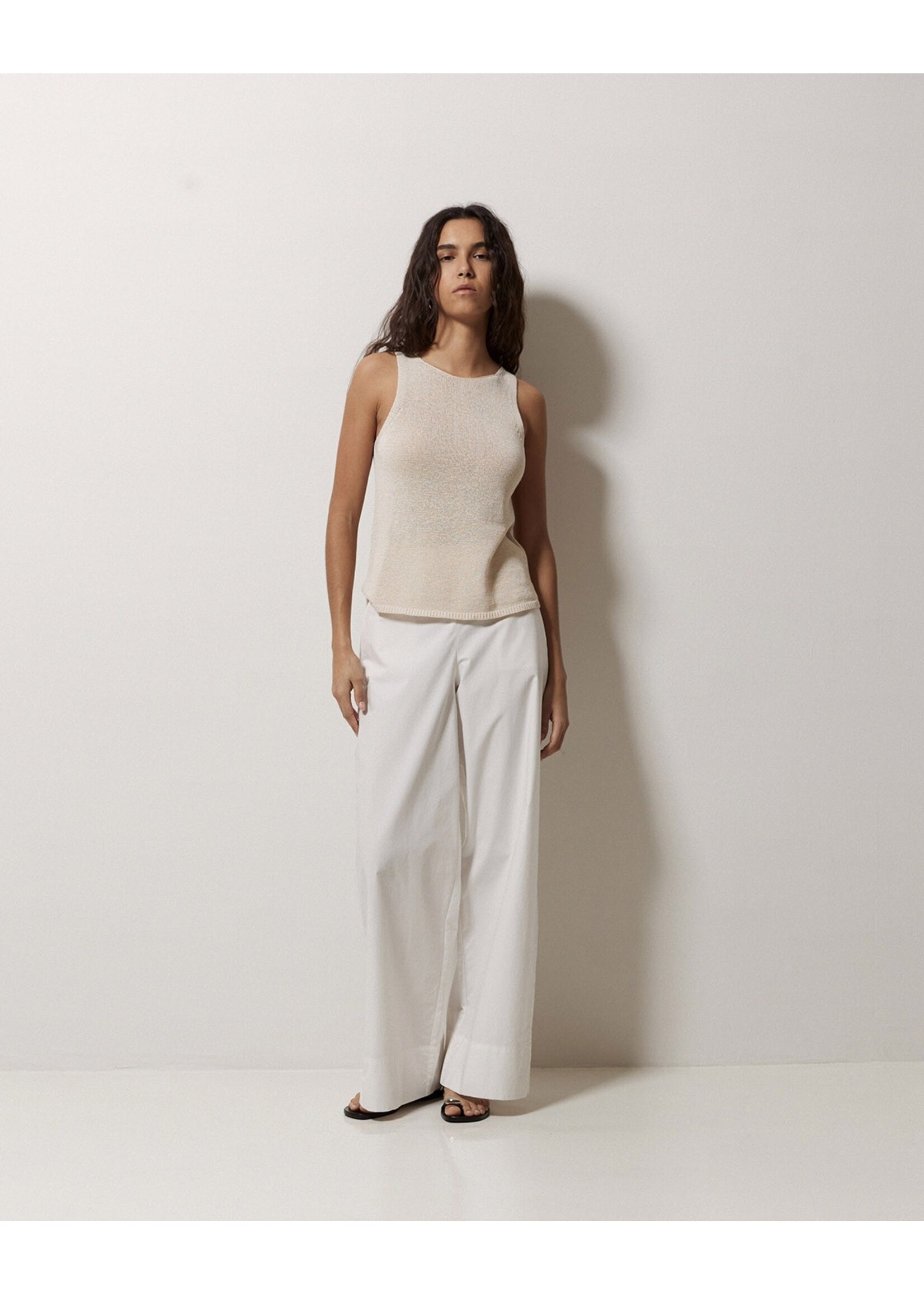 Yerse Yerse Pantalon Large En Popeline - Blanc