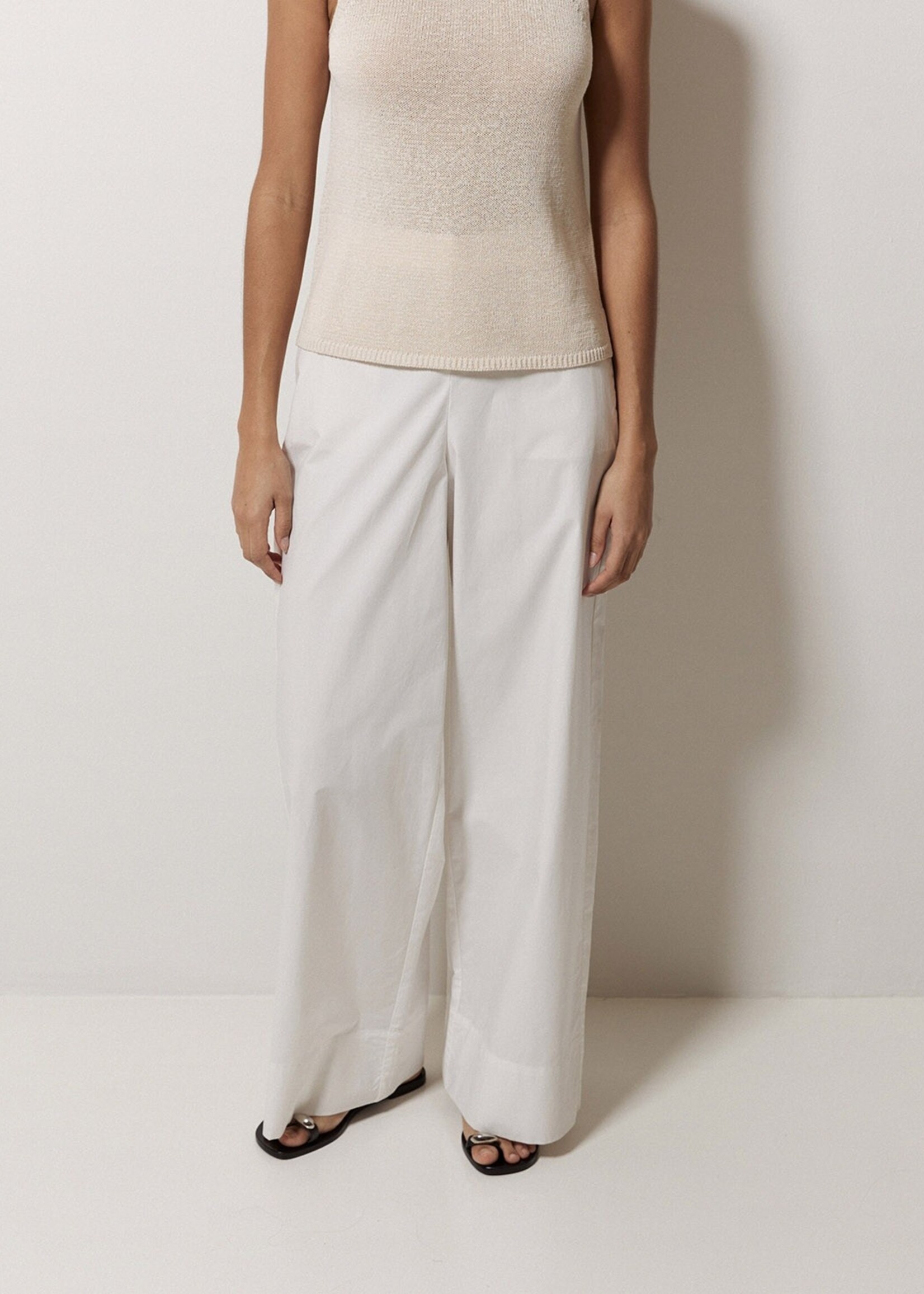 Yerse Yerse Pantalon Large En Popeline - Blanc