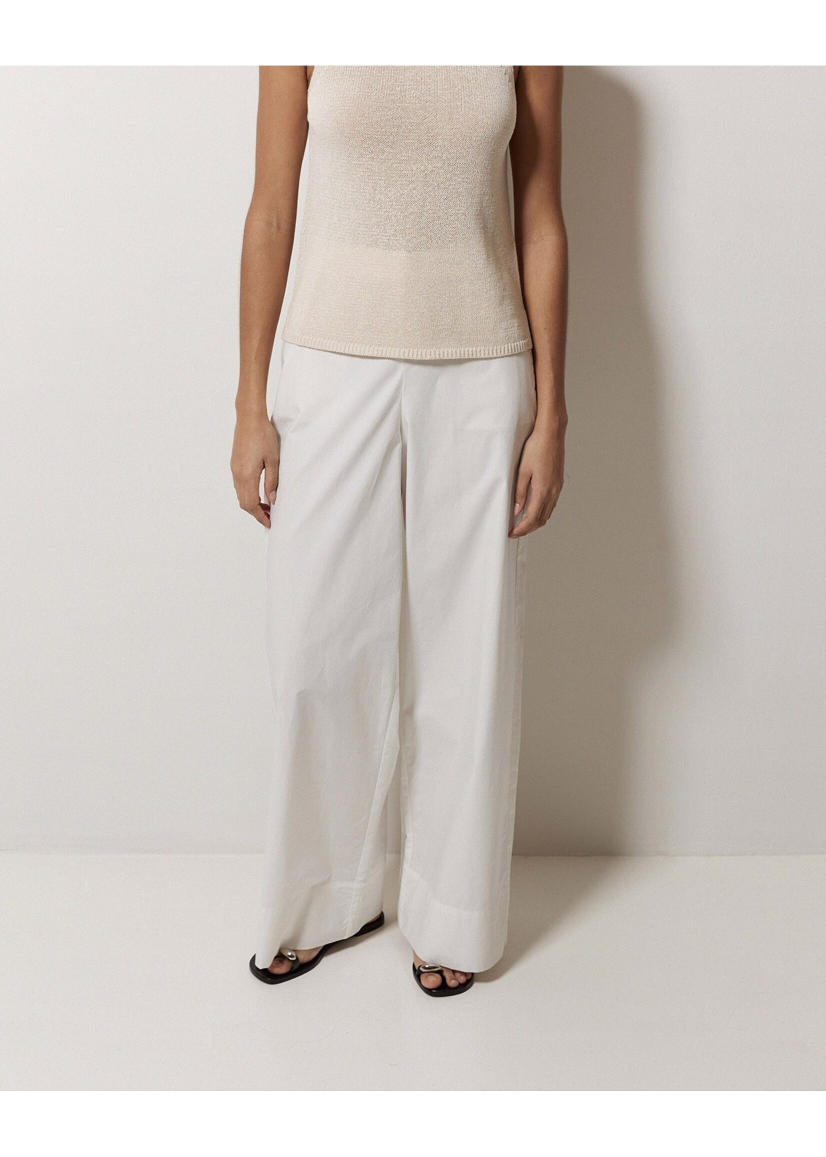Yerse Yerse Pantalon Large En Popeline - Blanc