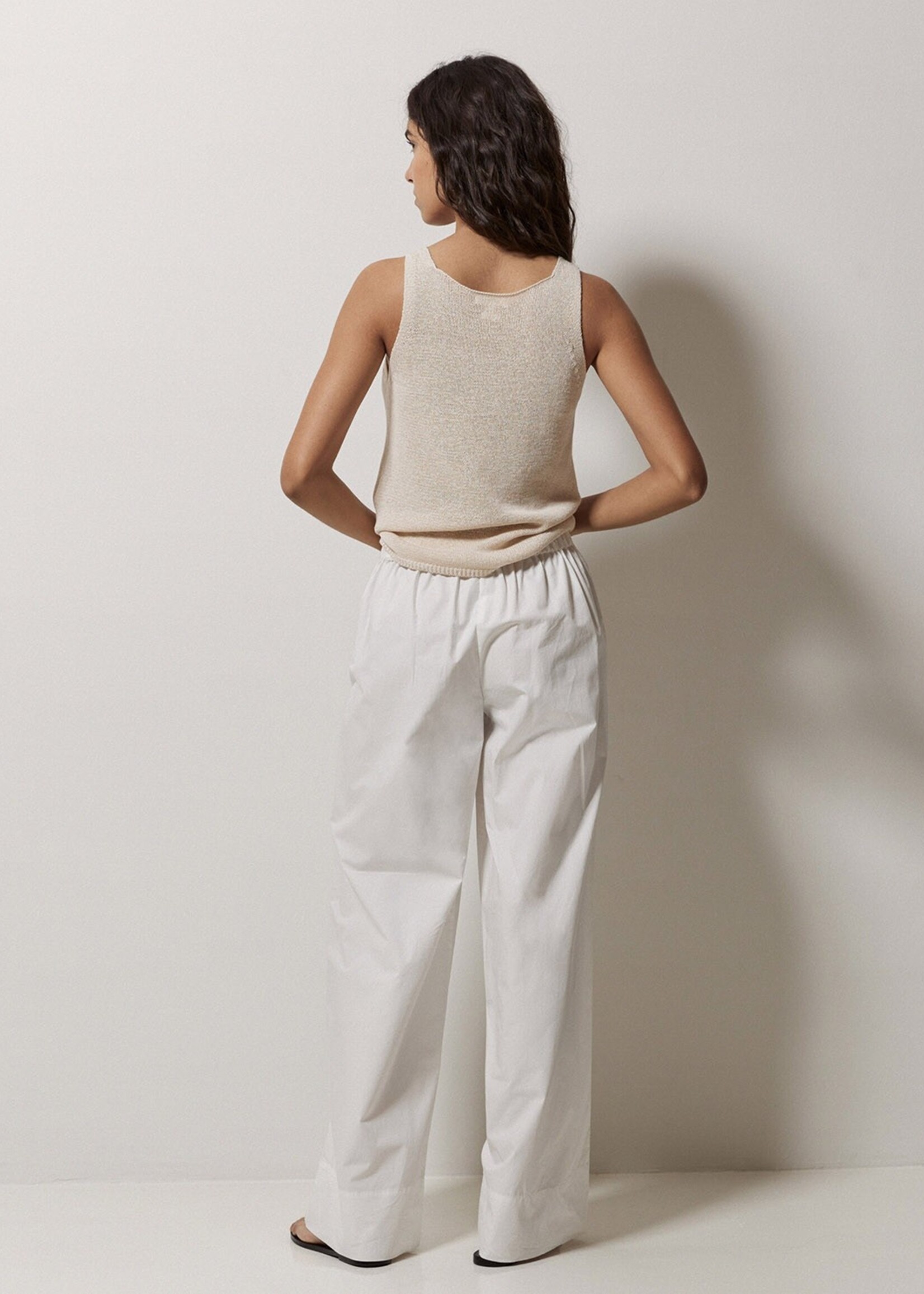Yerse Yerse Pantalon Large En Popeline - Blanc
