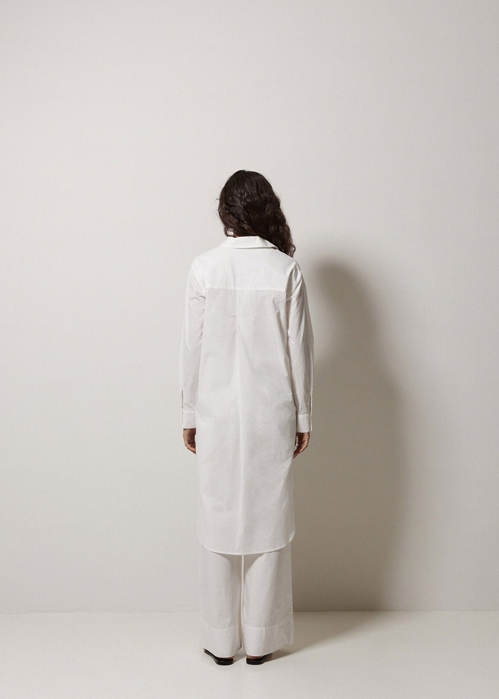 Yerse Yerse Robe Chemise À Col En Popeline - Blanc