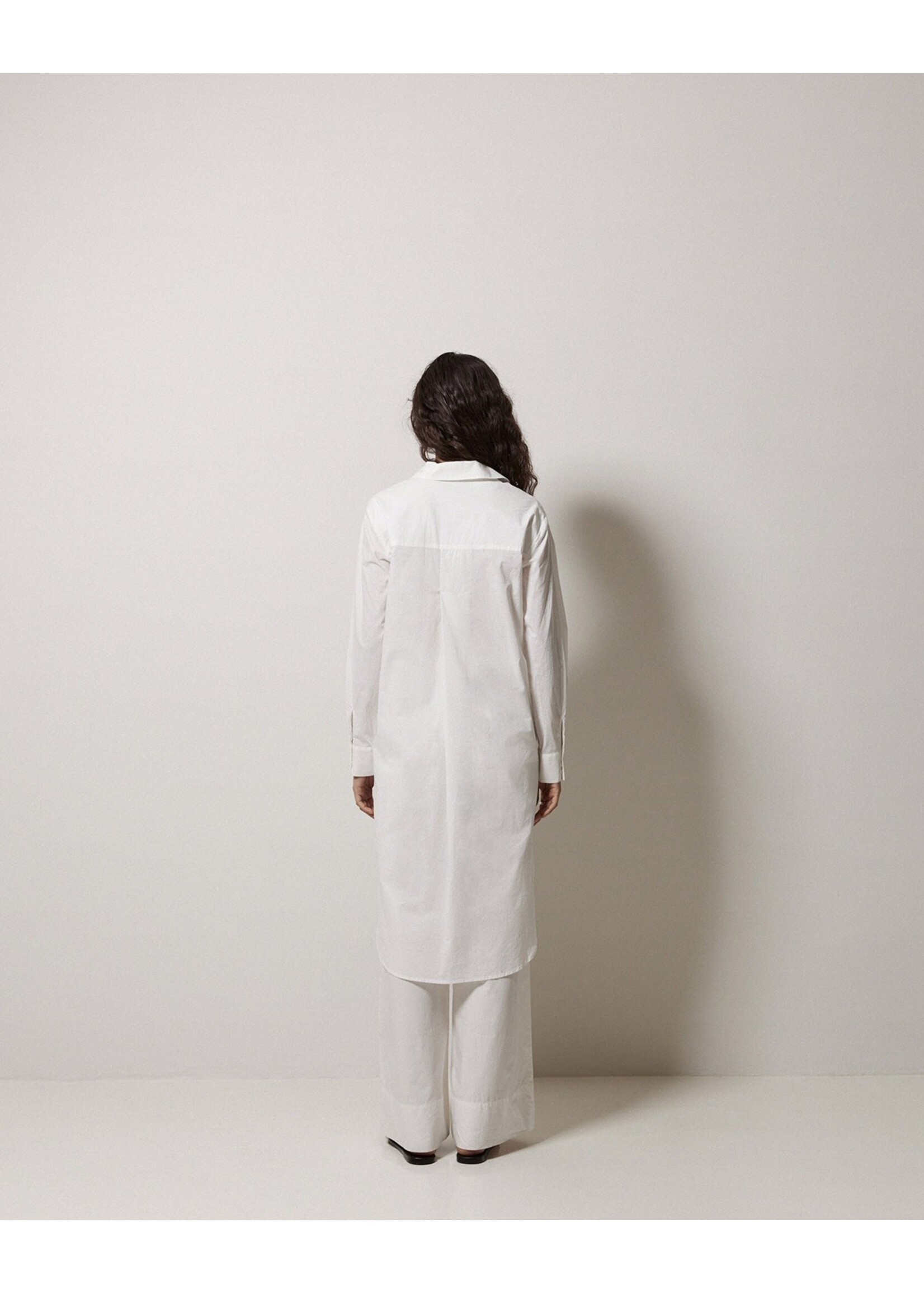 Yerse Yerse Robe Chemise À Col En Popeline - Blanc