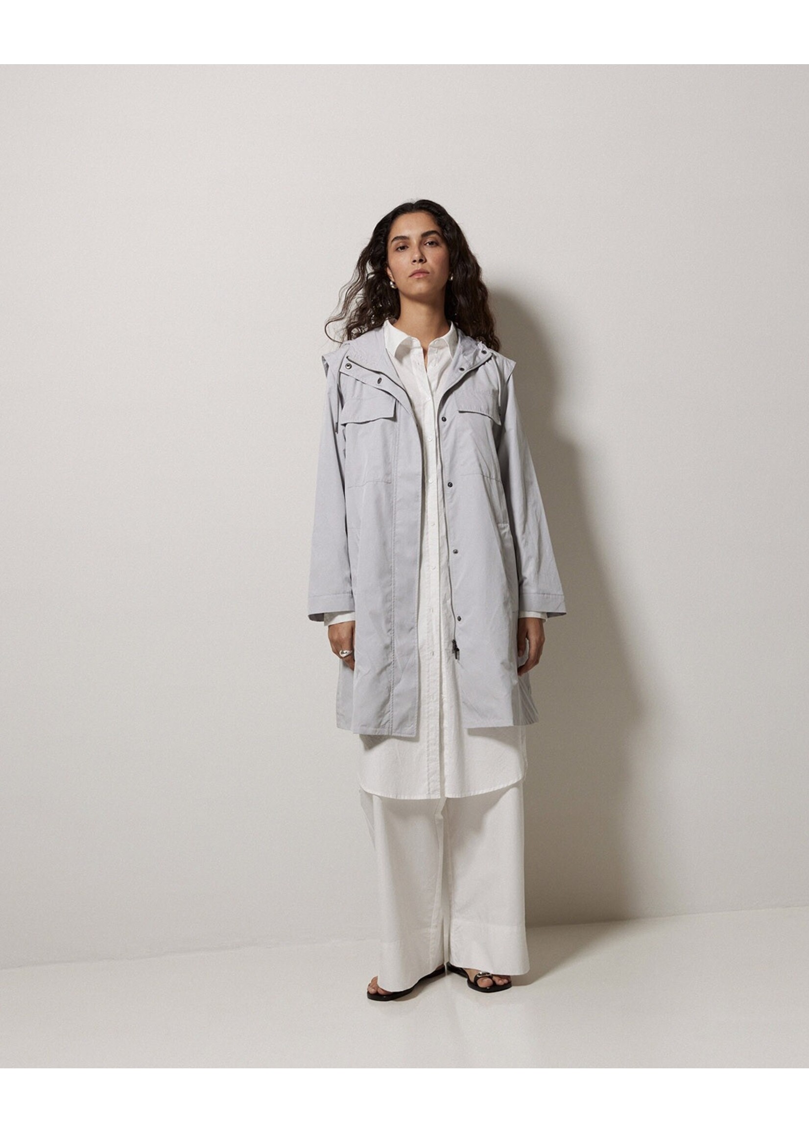 Yerse Yerse Poplin Collared-Shirt Dress - White